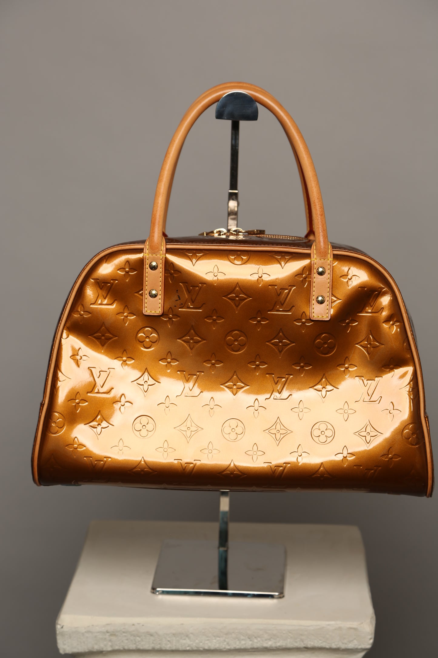 LOUIS VUITTON Monogram Vernis Tompkins Bowling Bag