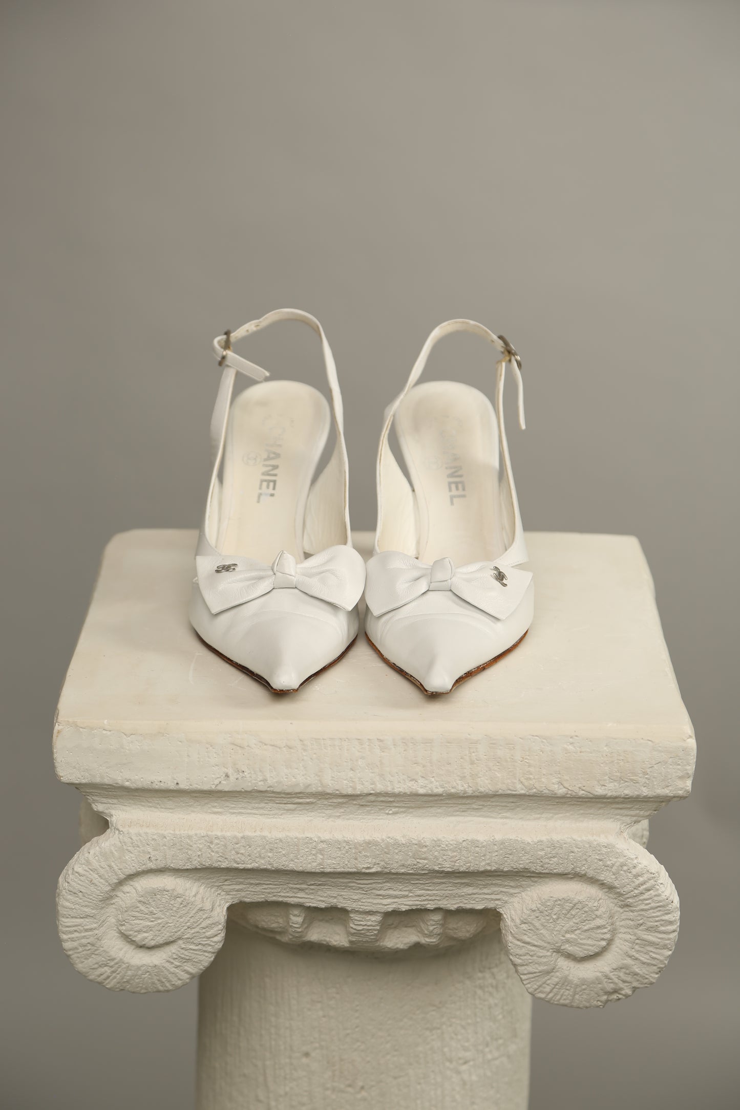 Rare CHANEL CC Bow Slingbacks