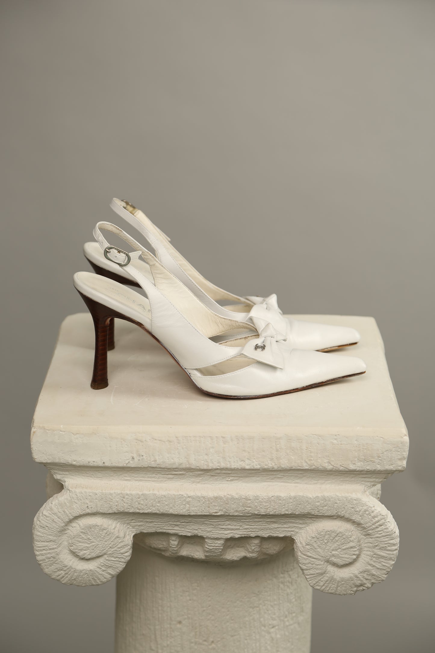 Rare CHANEL CC Bow Slingbacks