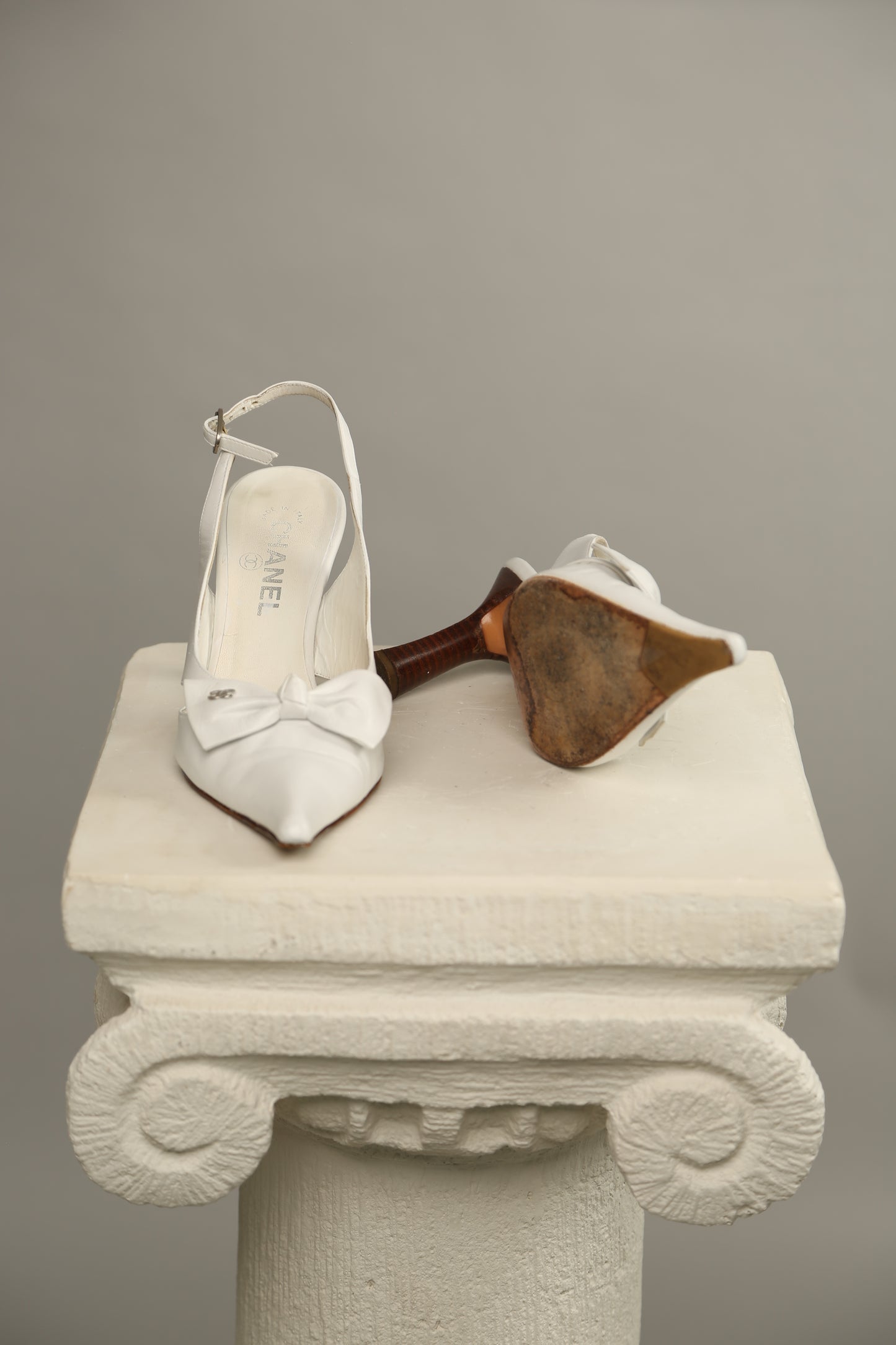 Rare CHANEL CC Bow Slingbacks