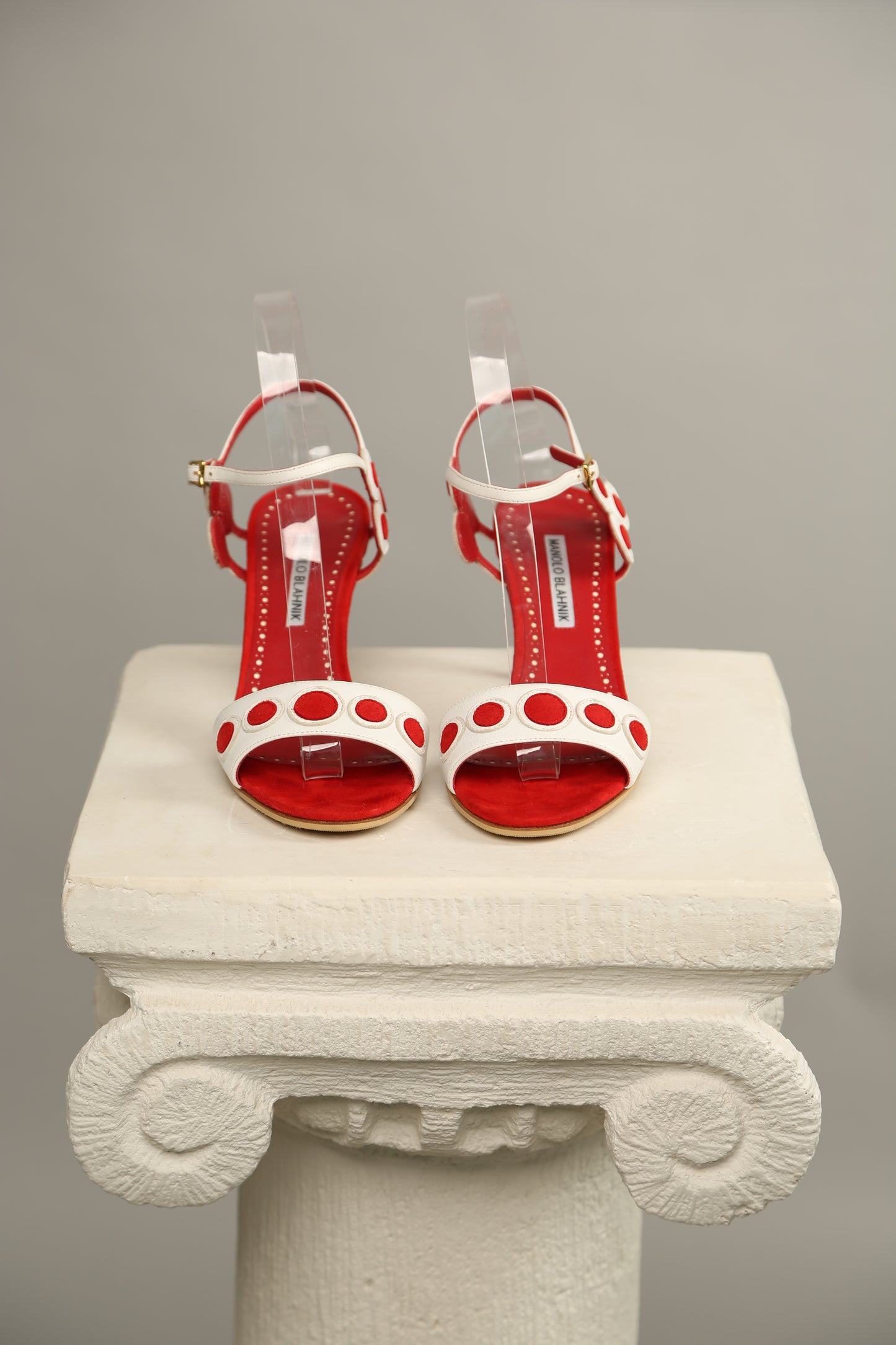 Extremely Rare MANOLO BLAHNIK Red-White Sandals