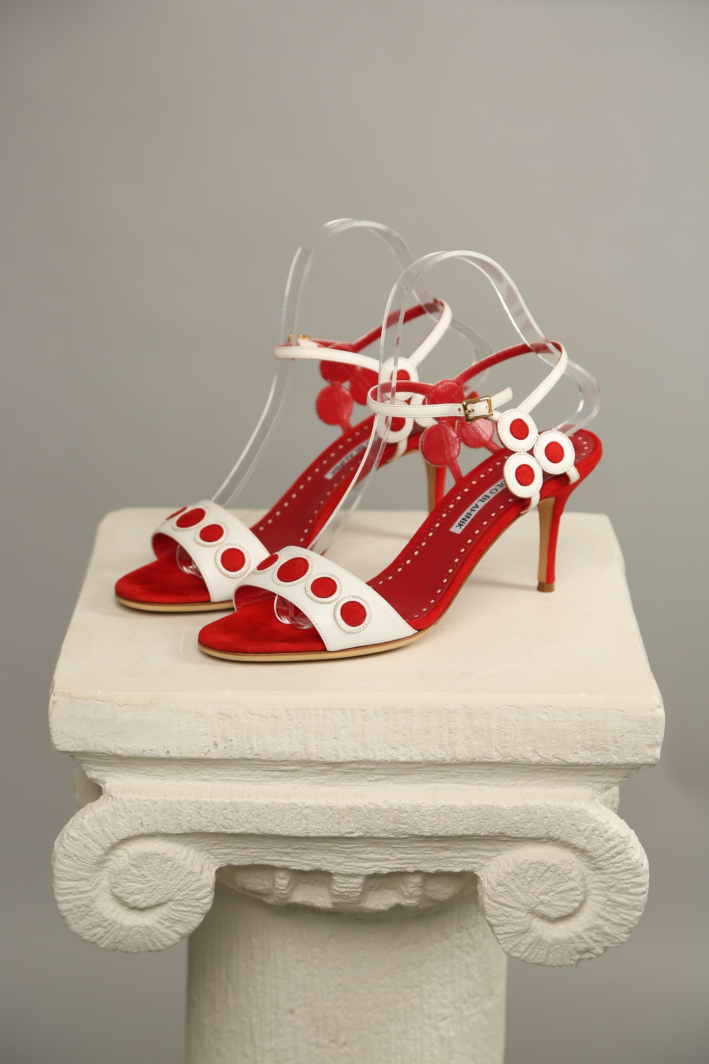 Extremely Rare MANOLO BLAHNIK Red-White Sandals
