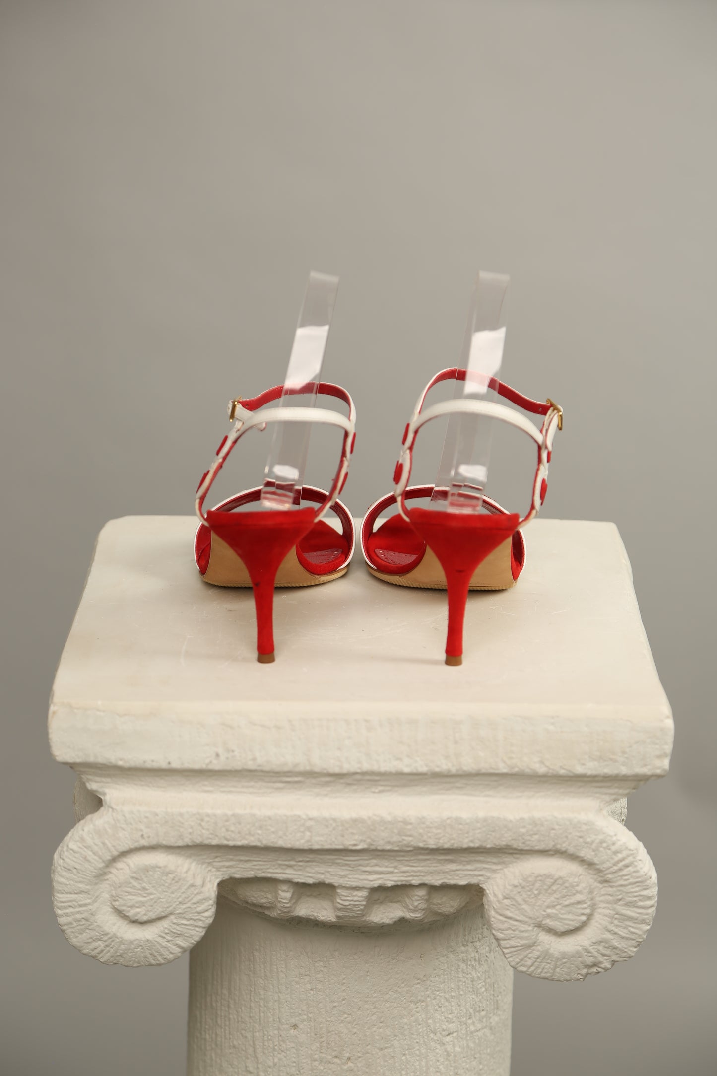 Extremely Rare MANOLO BLAHNIK Red-White Sandals