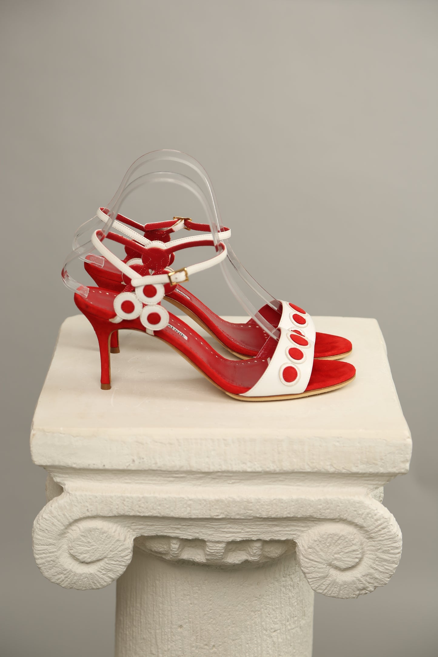 Extremely Rare MANOLO BLAHNIK Red-White Sandals