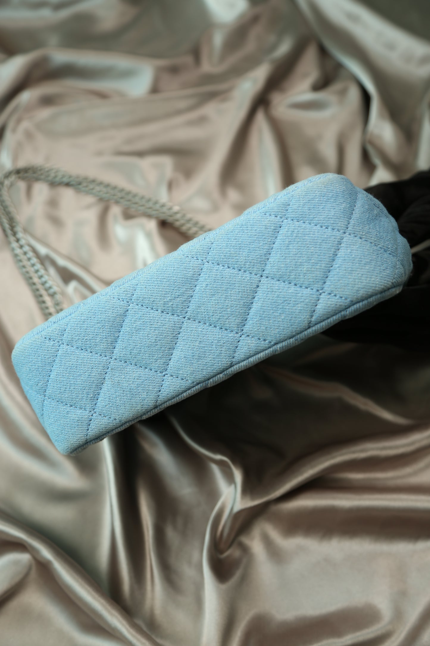 CHANEL Quilted Denim Flap Bag