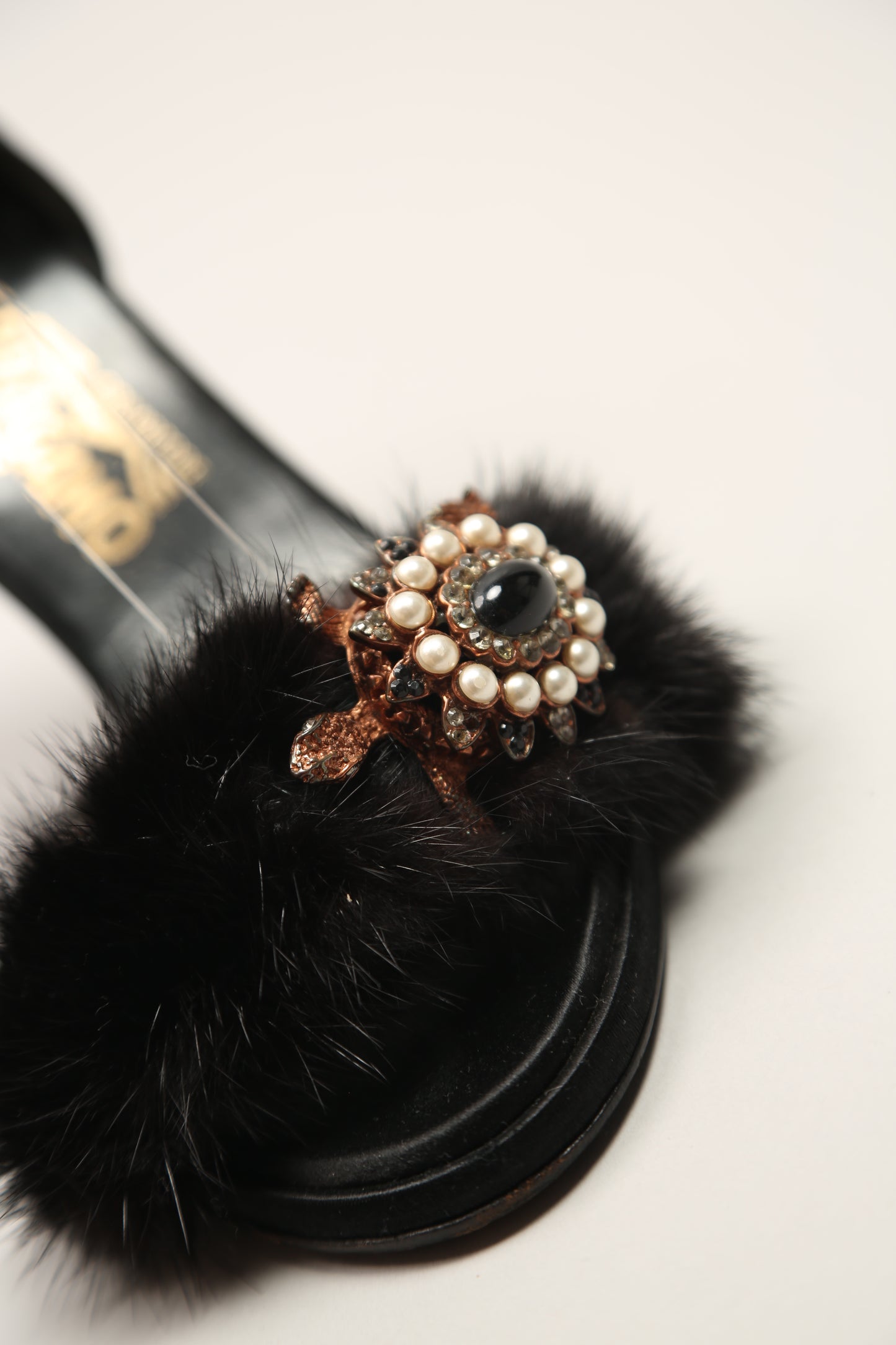 Rare SALVATORE FERRAGAMO Black Turtle Gem Heels