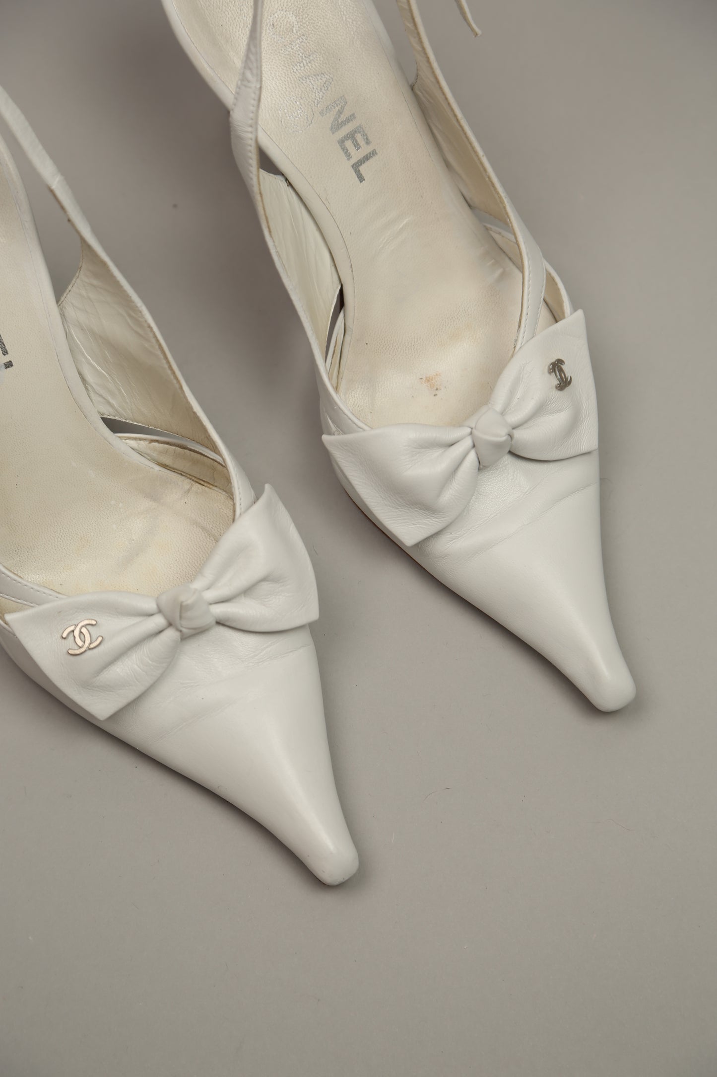 Rare CHANEL CC Bow Slingbacks