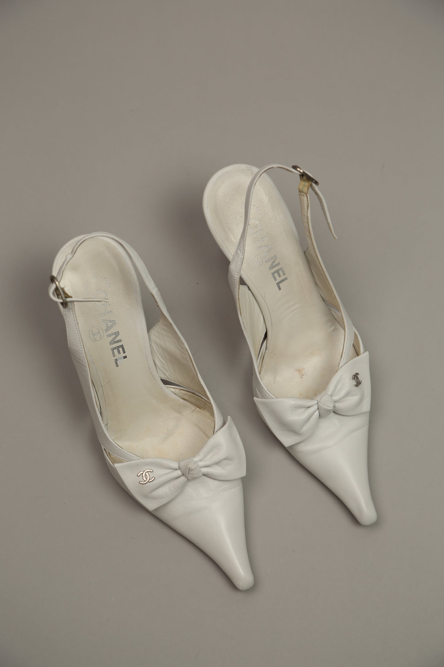 Rare CHANEL CC Bow Slingbacks