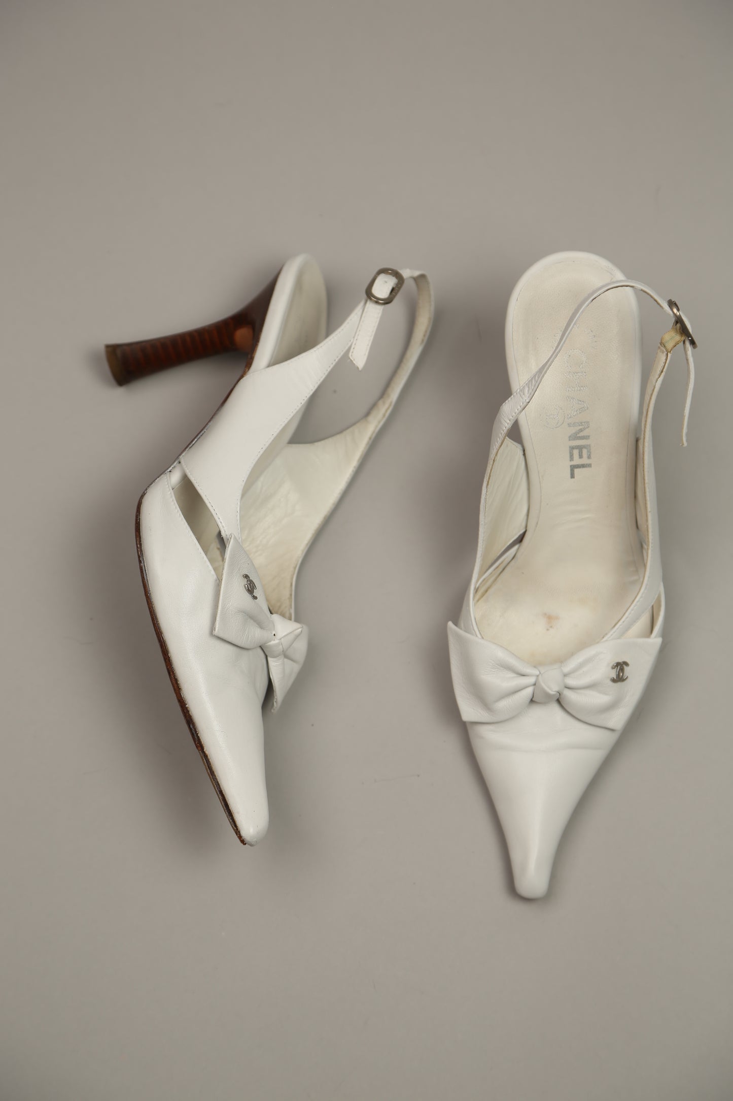 Rare CHANEL CC Bow Slingbacks
