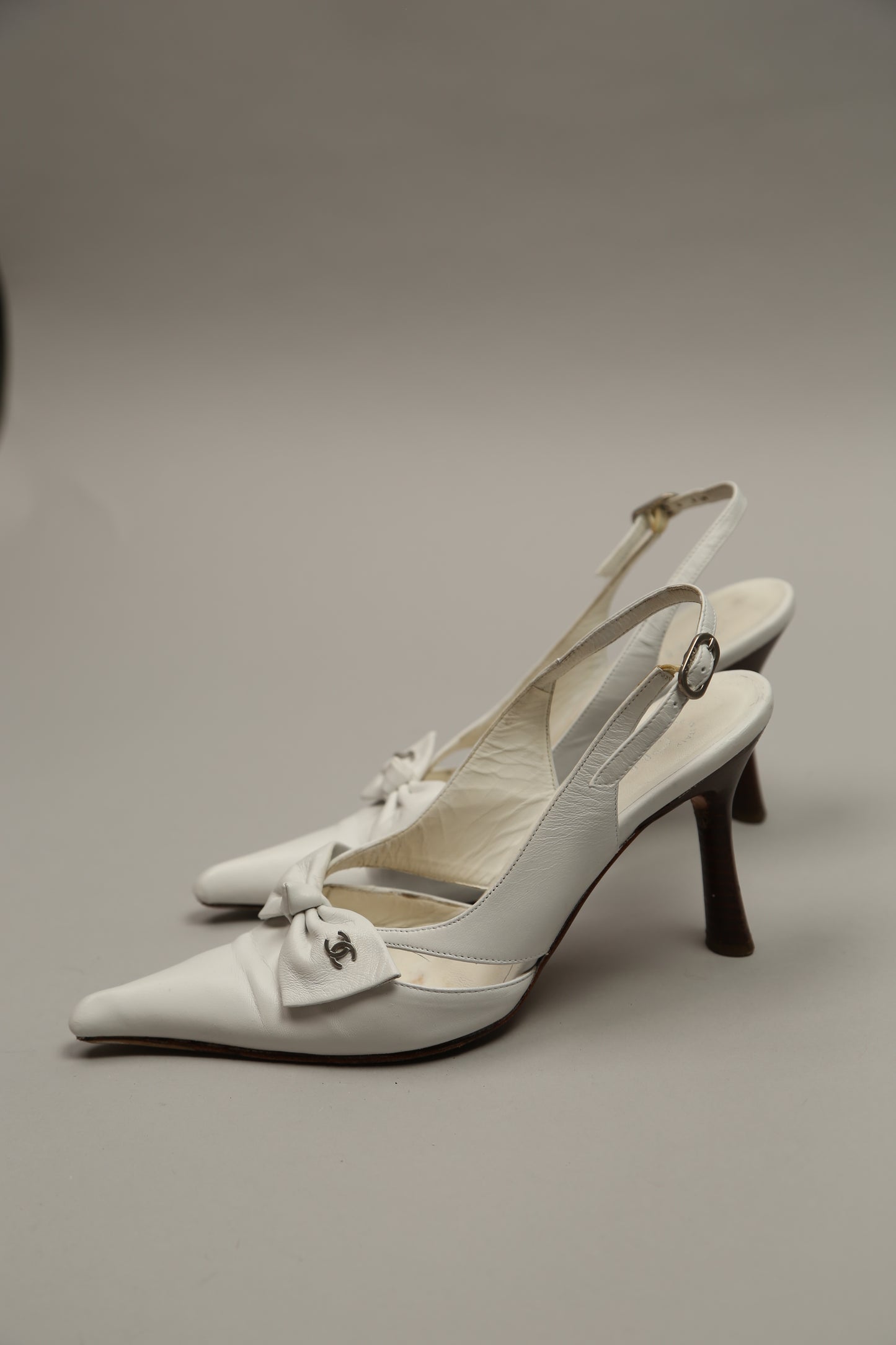 Rare CHANEL CC Bow Slingbacks