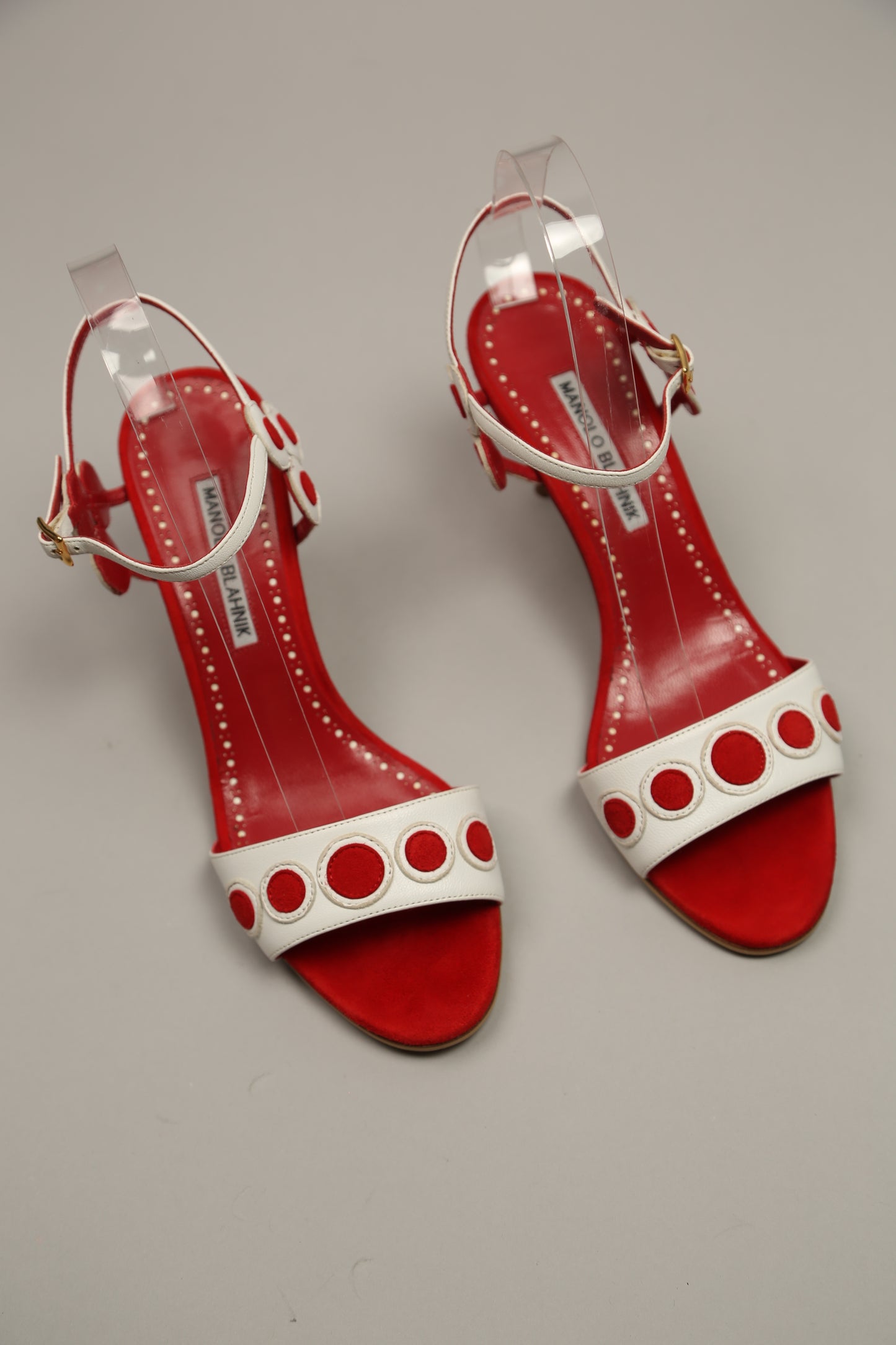 Extremely Rare MANOLO BLAHNIK Red-White Sandals
