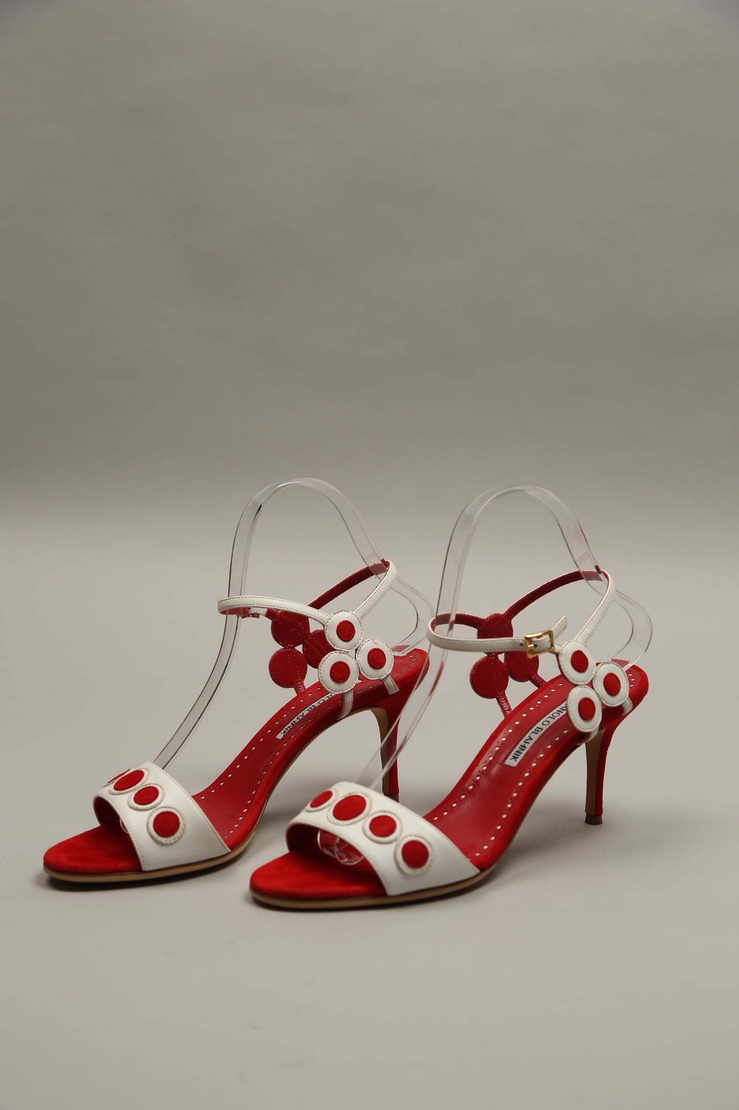 Extremely Rare MANOLO BLAHNIK Red-White Sandals
