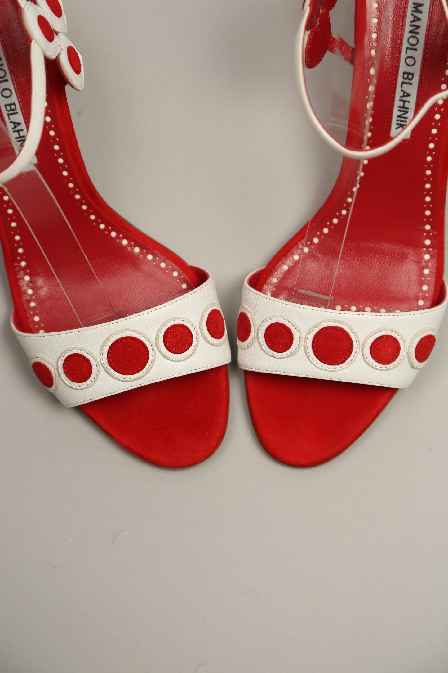 Extremely Rare MANOLO BLAHNIK Red-White Sandals
