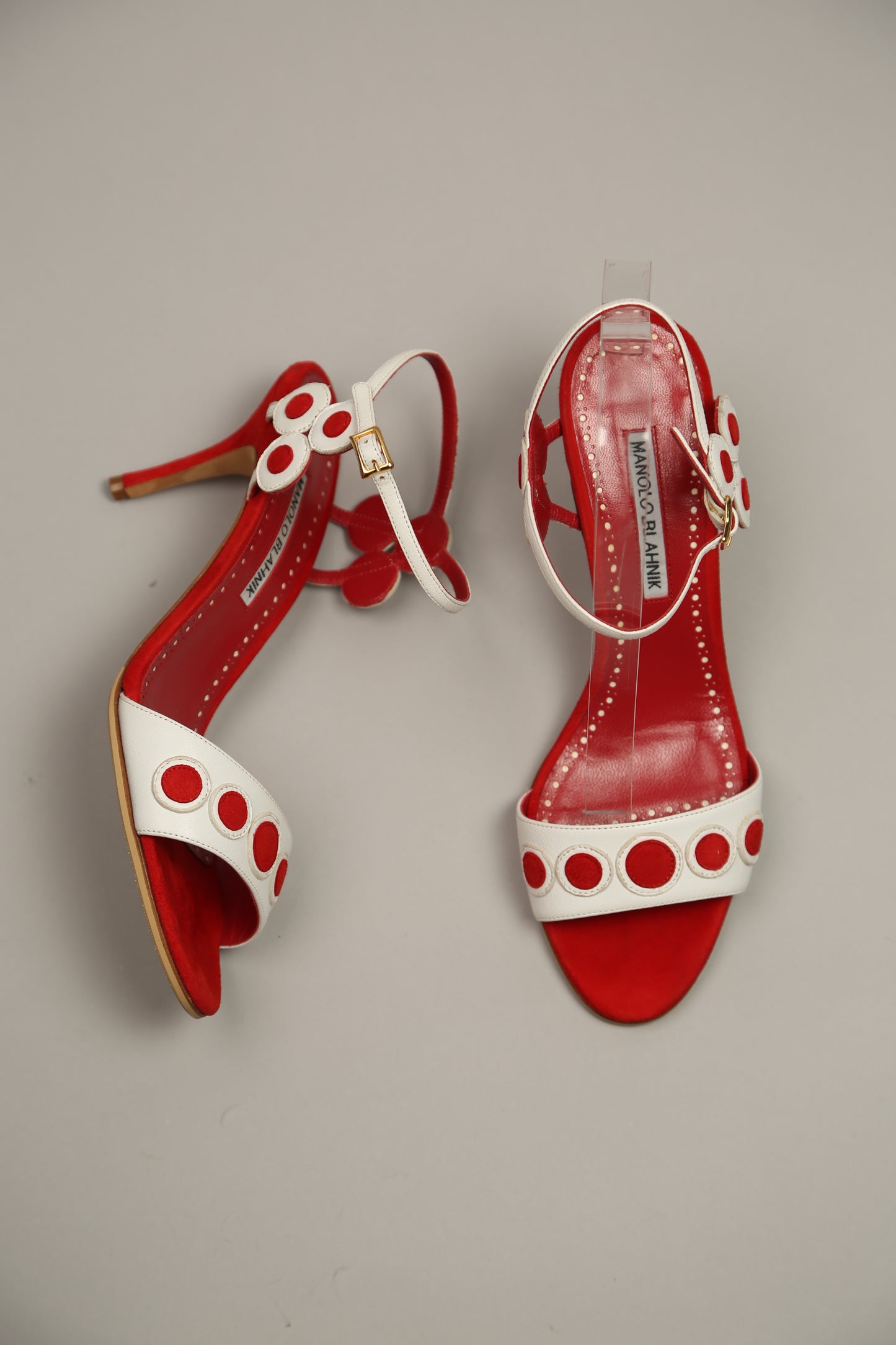 Extremely Rare MANOLO BLAHNIK Red-White Sandals