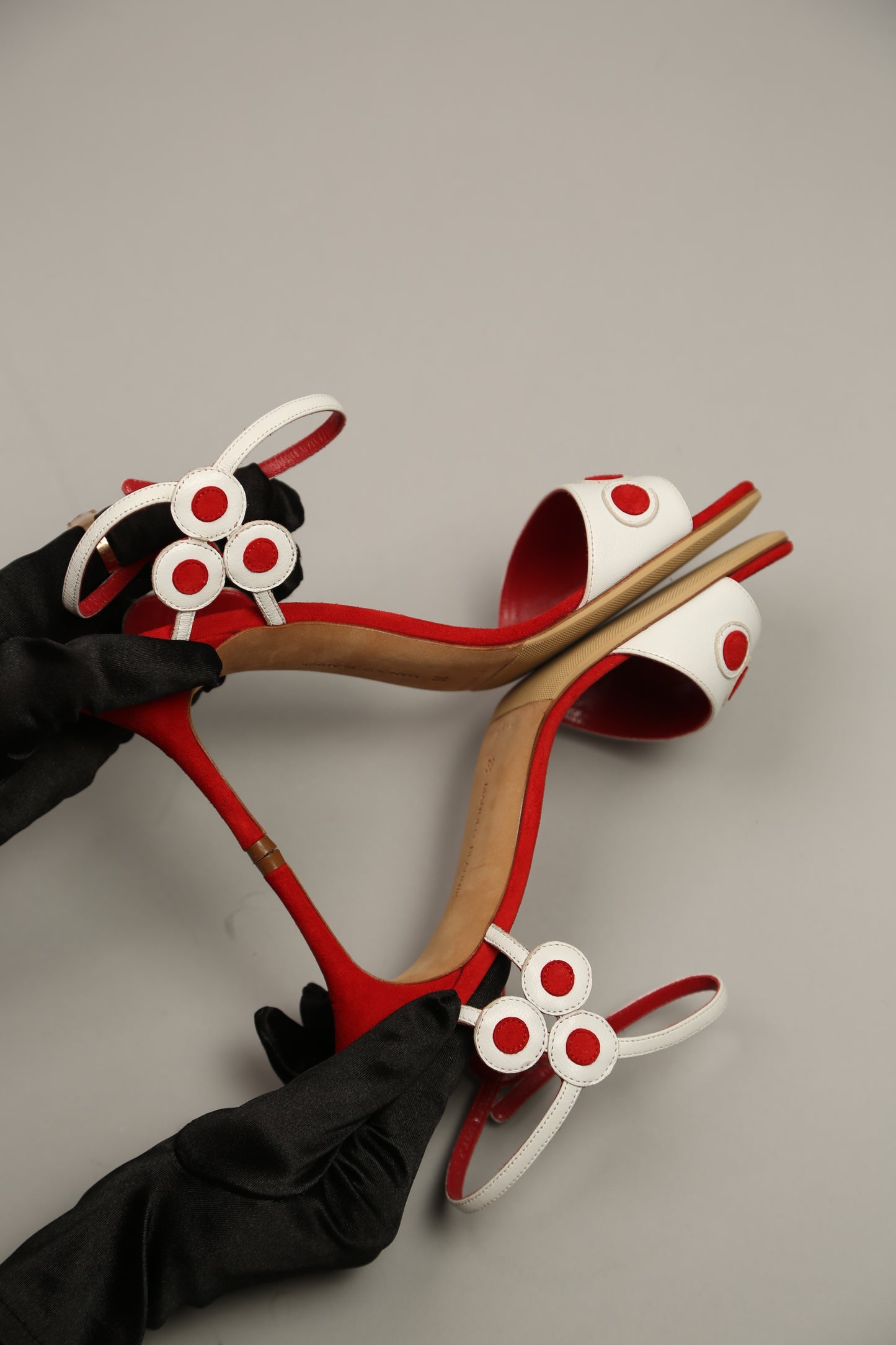 Extremely Rare MANOLO BLAHNIK Red-White Sandals