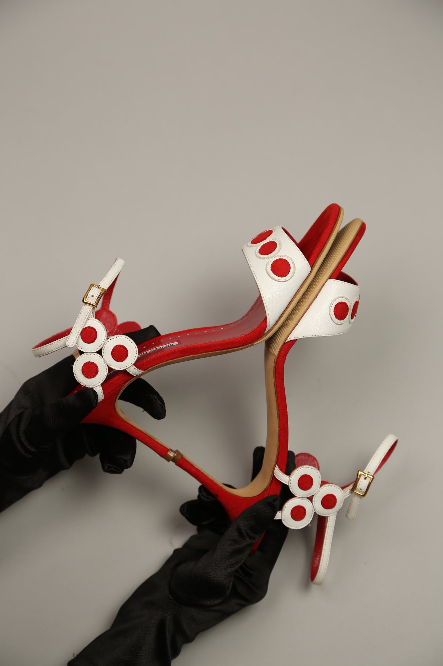 Extremely Rare MANOLO BLAHNIK Red-White Sandals