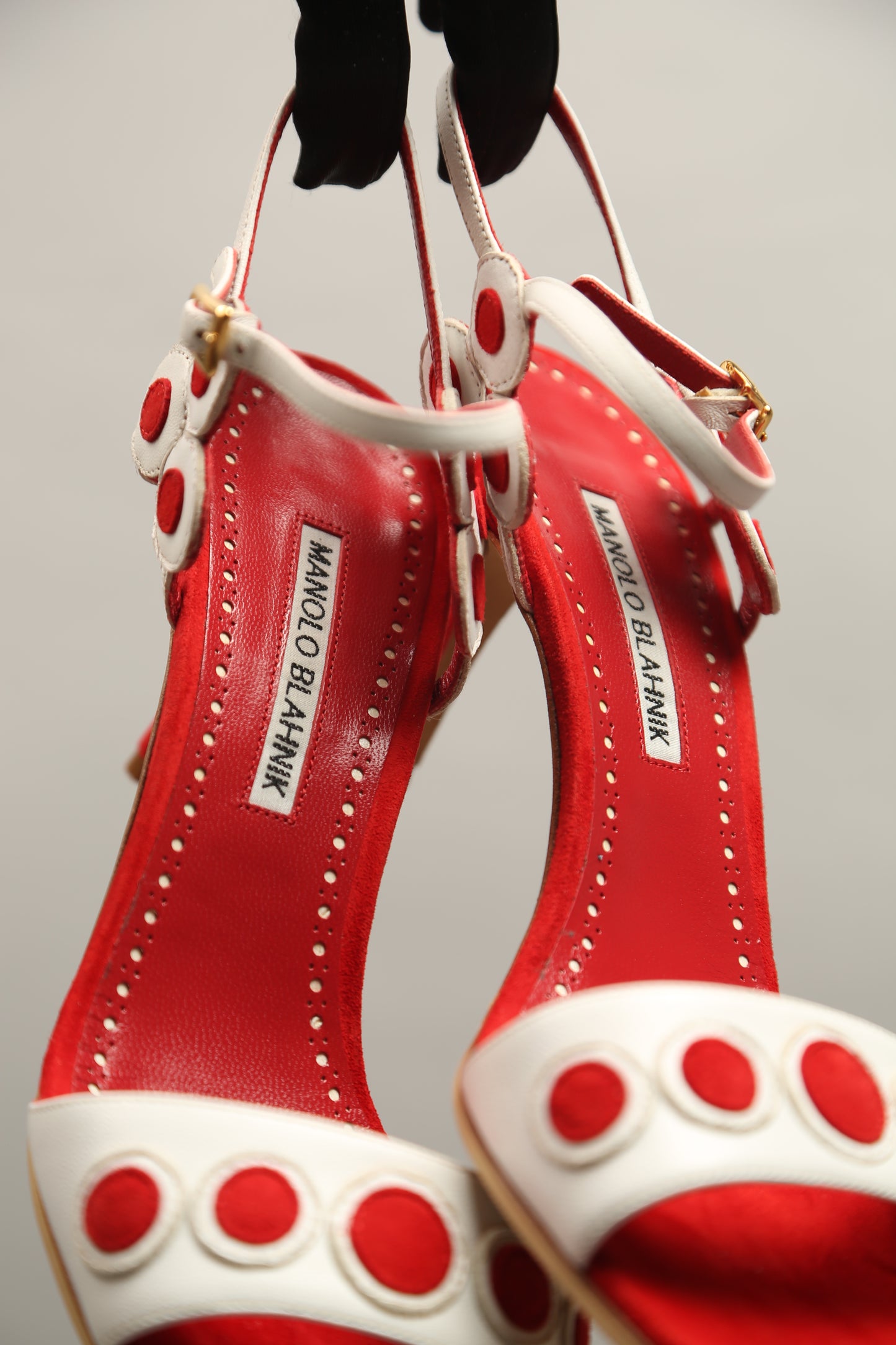 Extremely Rare MANOLO BLAHNIK Red-White Sandals
