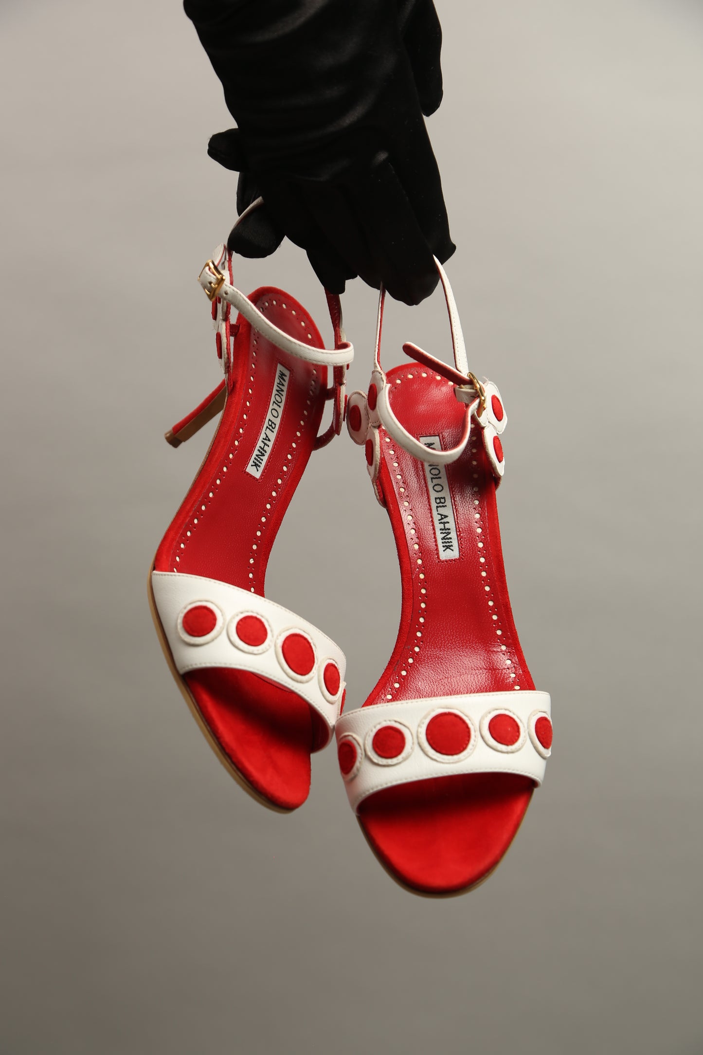 Extremely Rare MANOLO BLAHNIK Red-White Sandals
