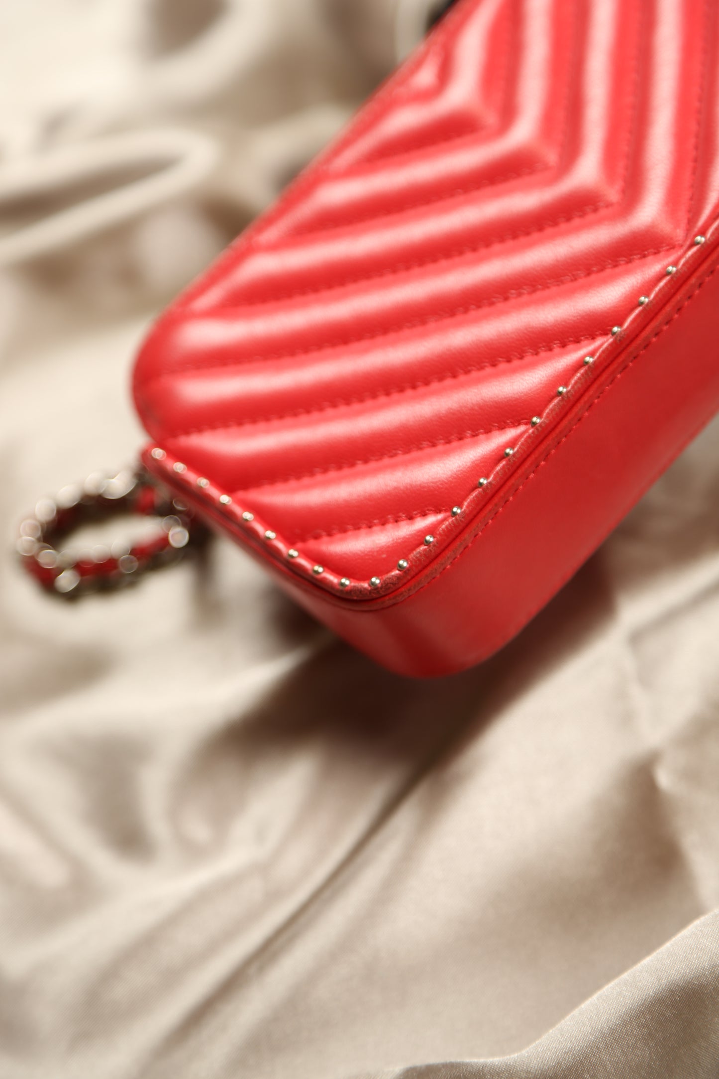 CHANEL Chevron Leather Crossbody Bag