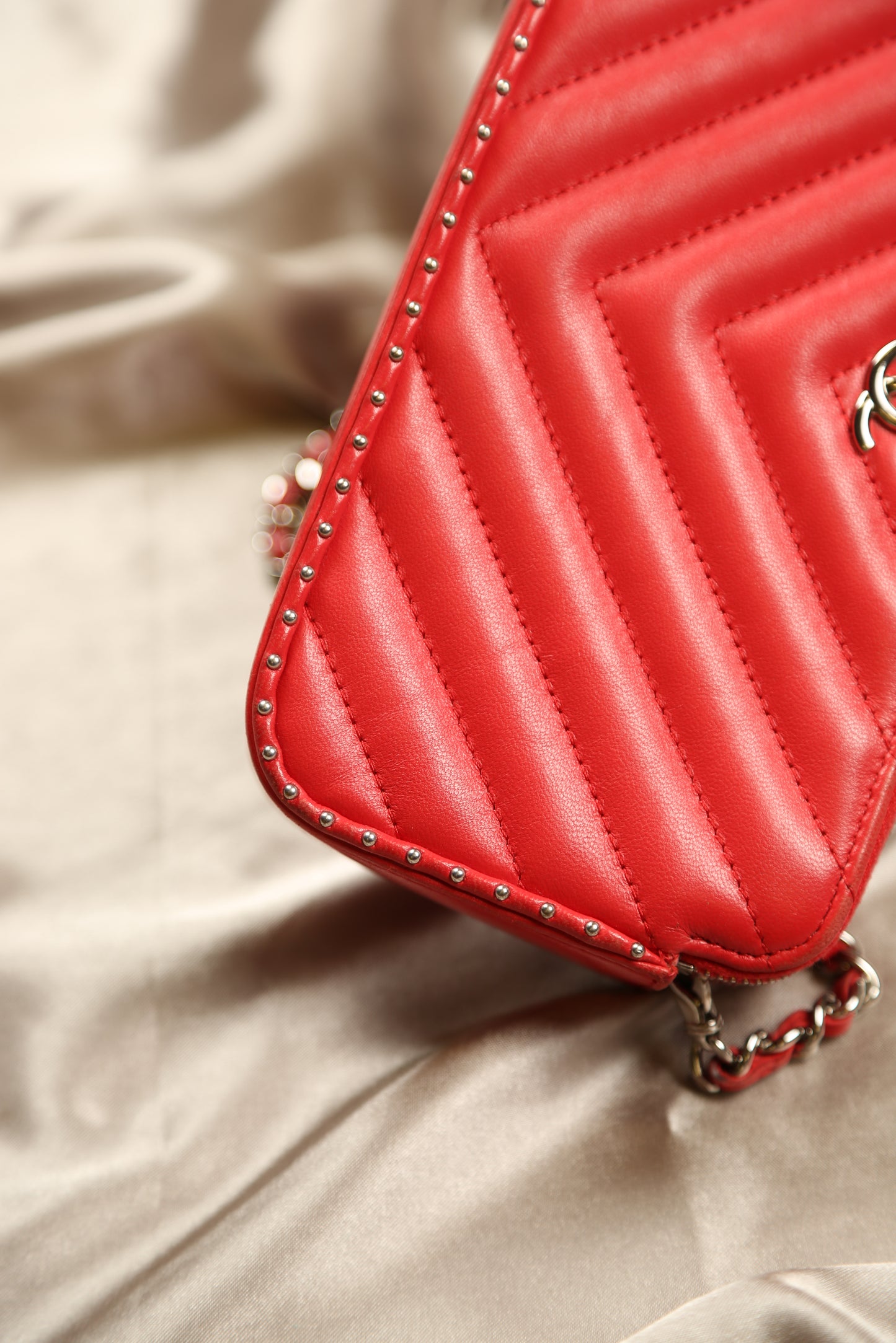 CHANEL Chevron Leather Crossbody Bag