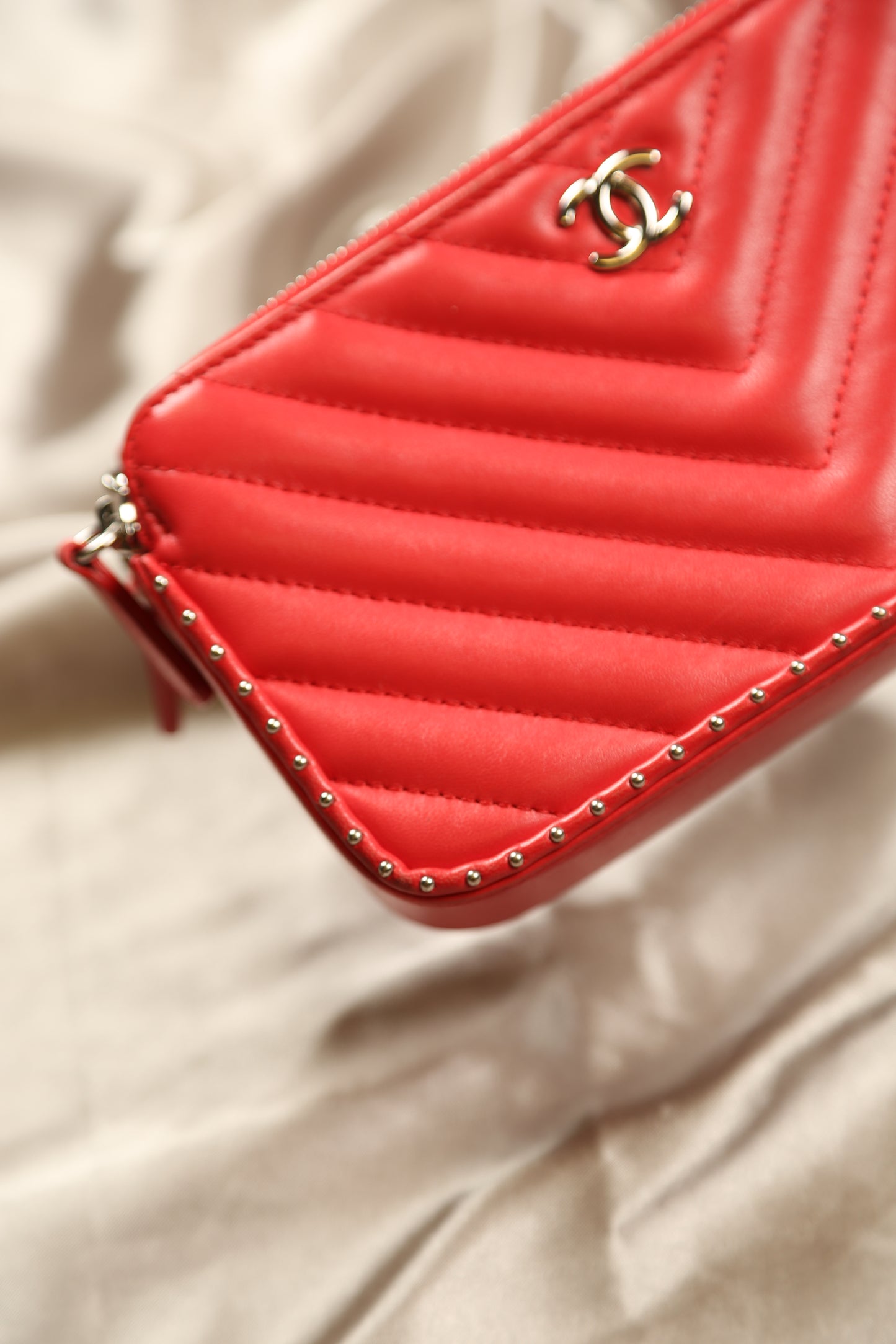 CHANEL Chevron Leather Crossbody Bag