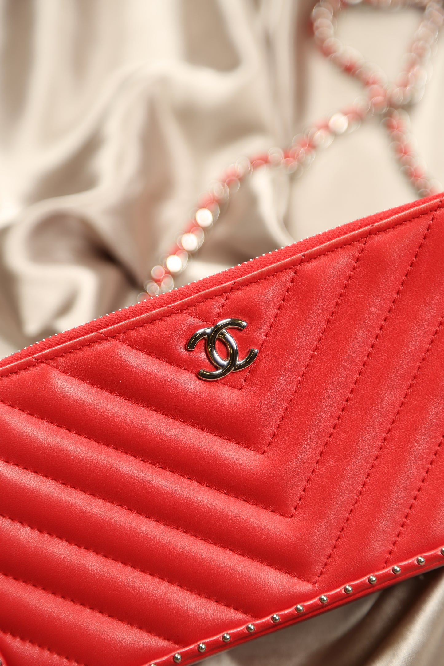 CHANEL Chevron Leather Crossbody Bag