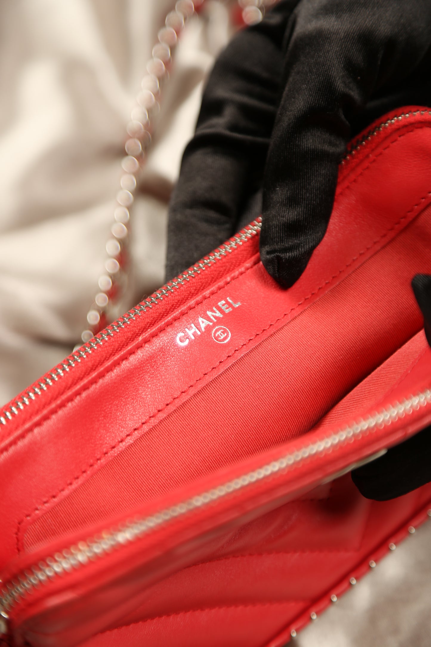 CHANEL Chevron Leather Crossbody Bag