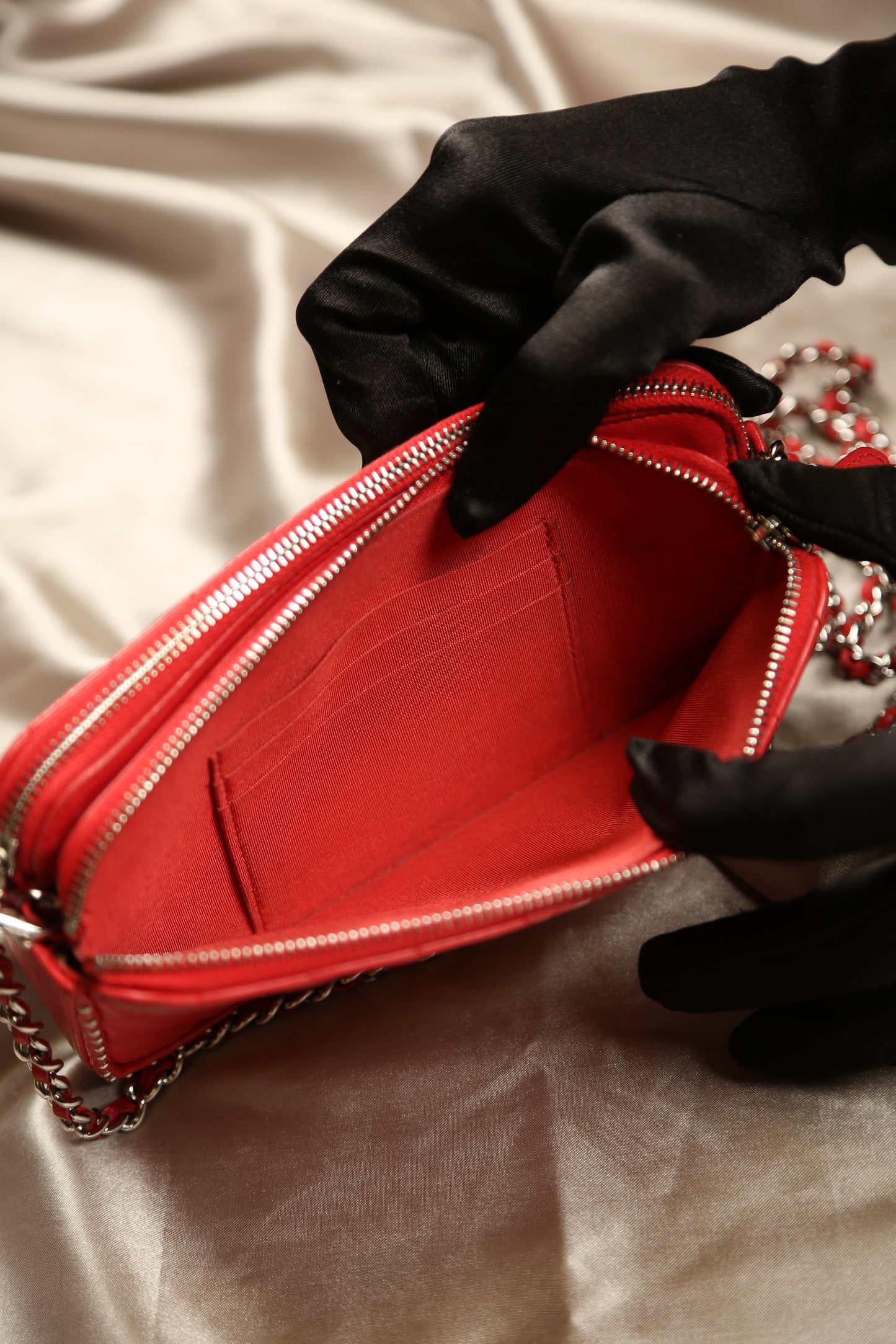 CHANEL Chevron Leather Crossbody Bag
