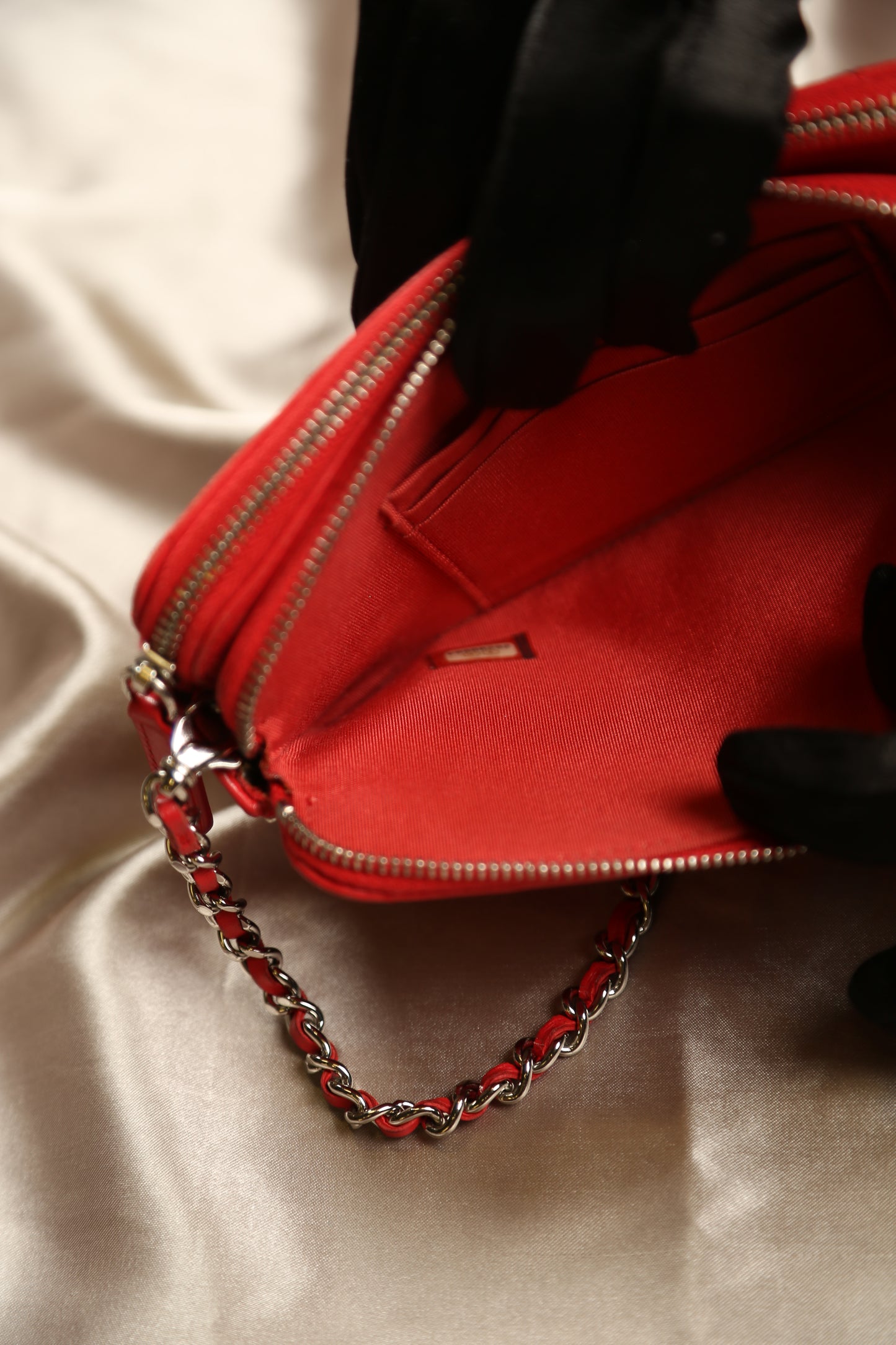 CHANEL Chevron Leather Crossbody Bag