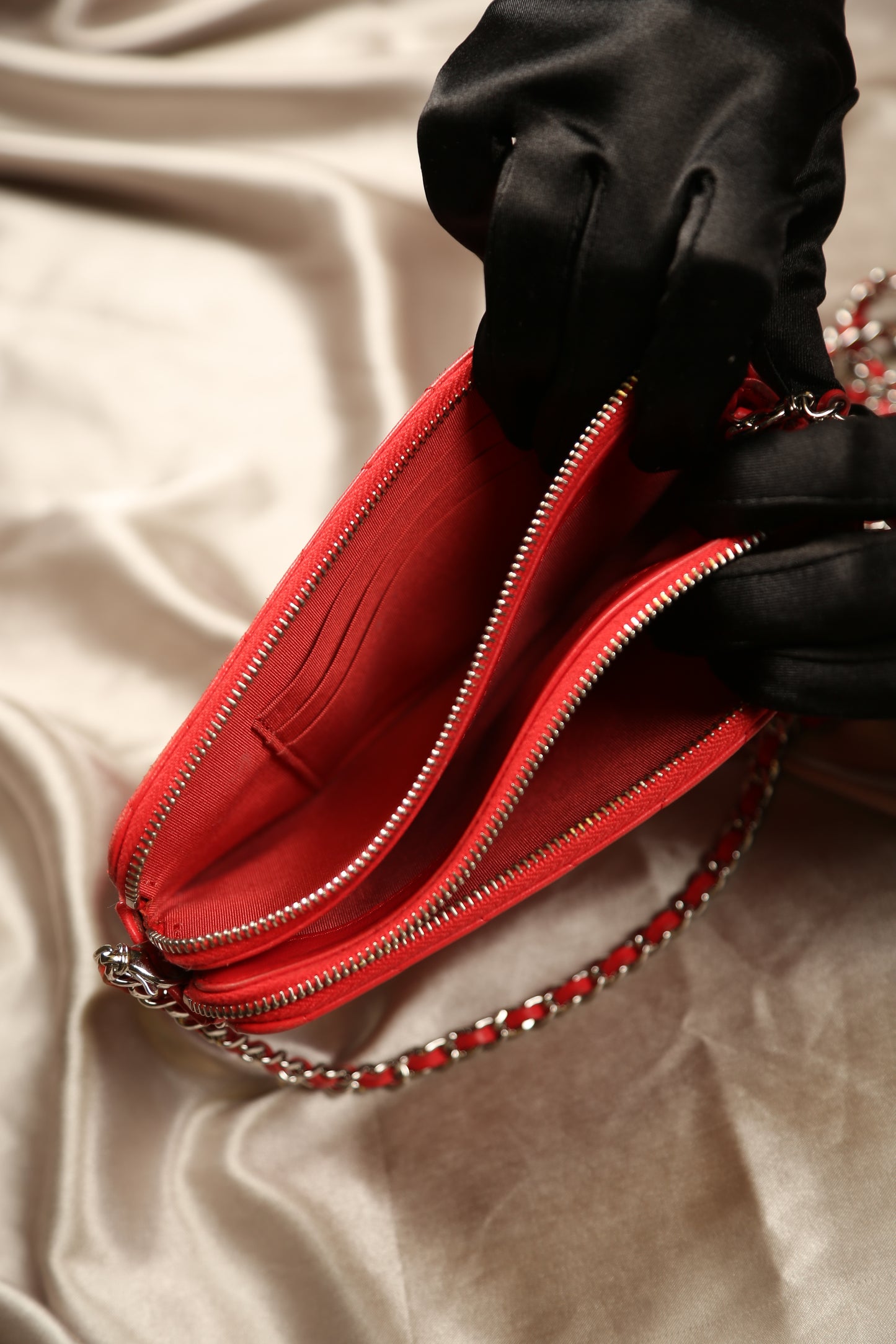 CHANEL Chevron Leather Crossbody Bag