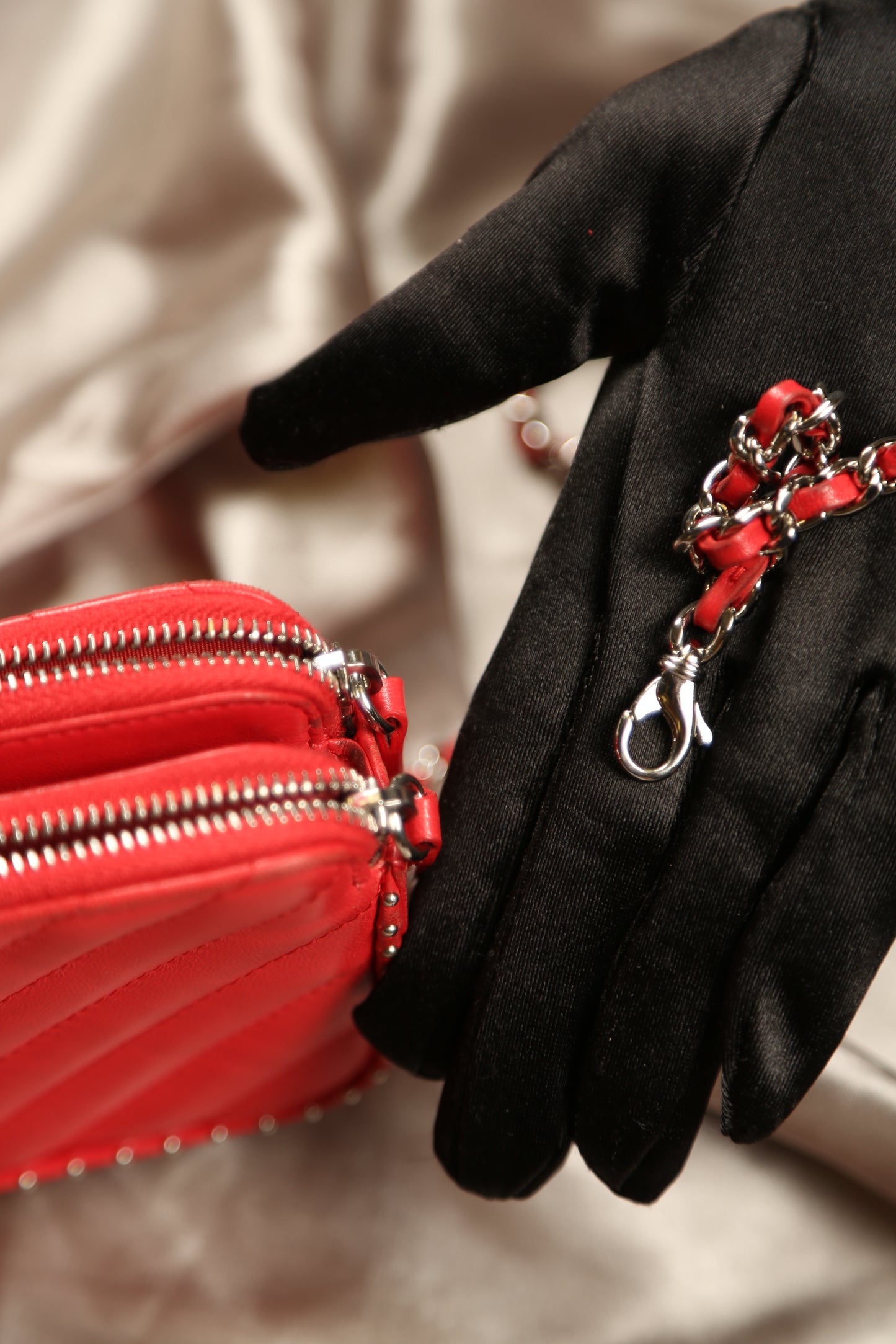 CHANEL Chevron Leather Crossbody Bag