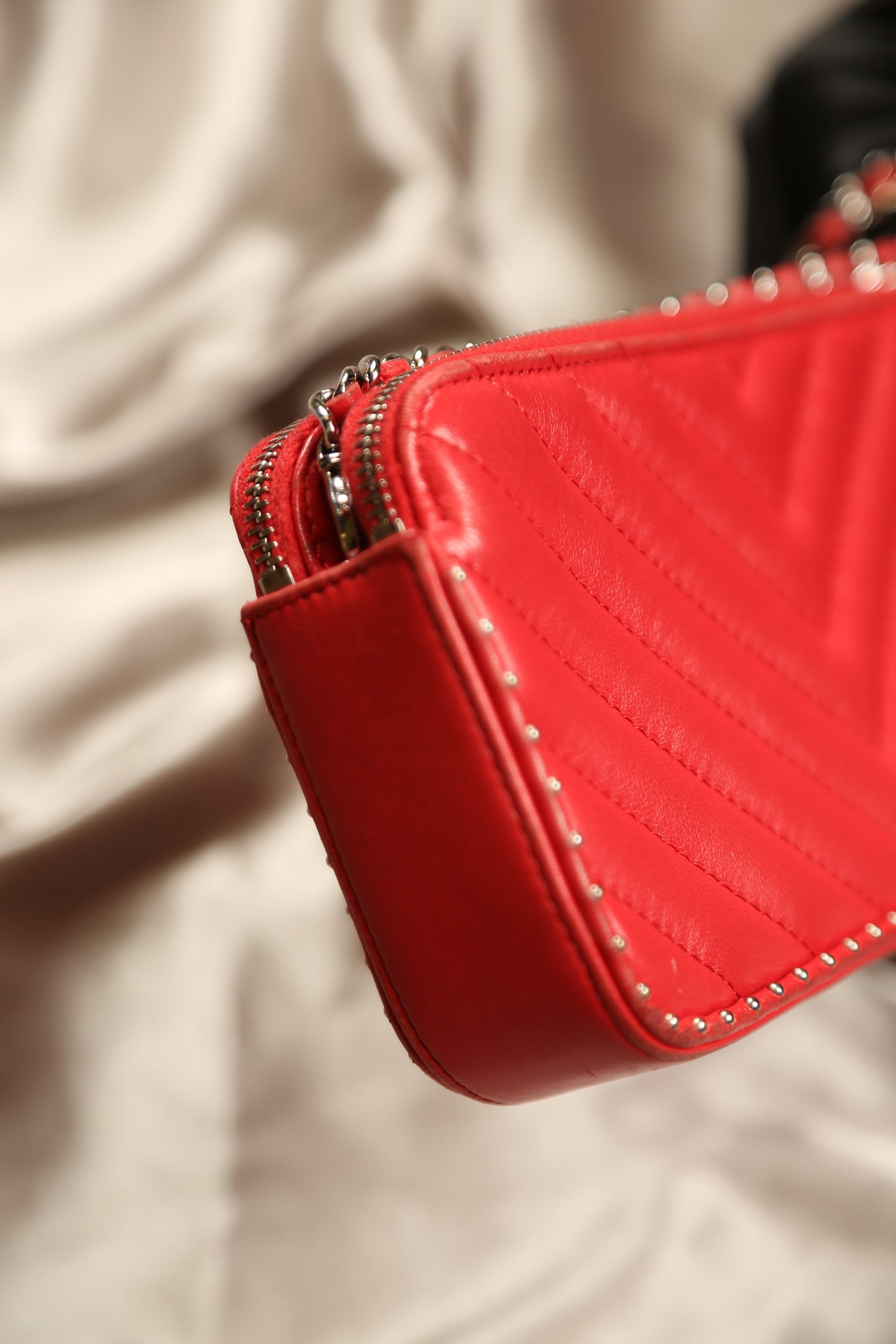 CHANEL Chevron Leather Crossbody Bag