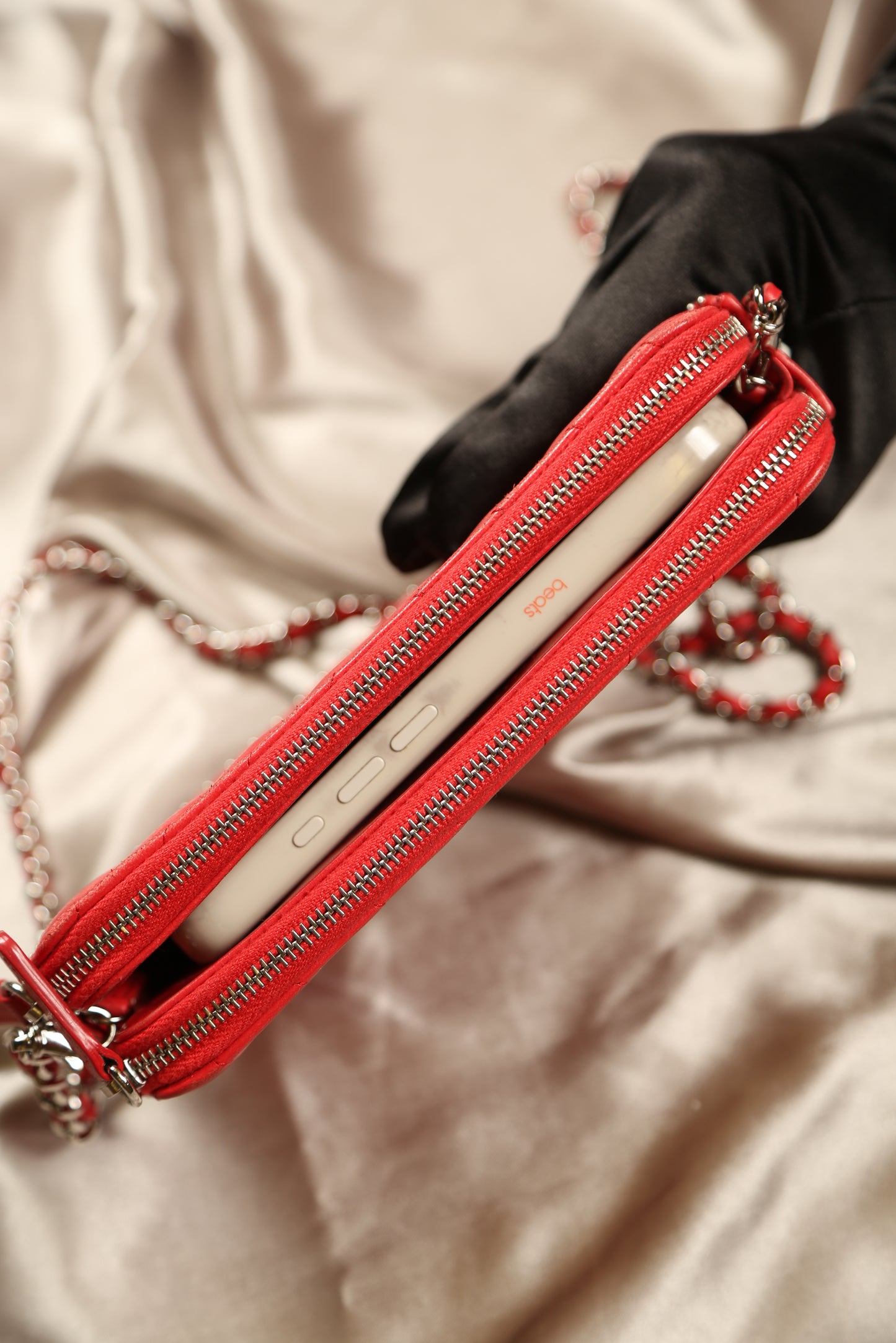 CHANEL Chevron Leather Crossbody Bag