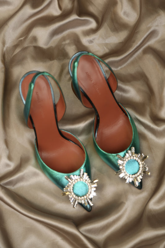 AMINA MUADDI Begum Metallic Slingbacks