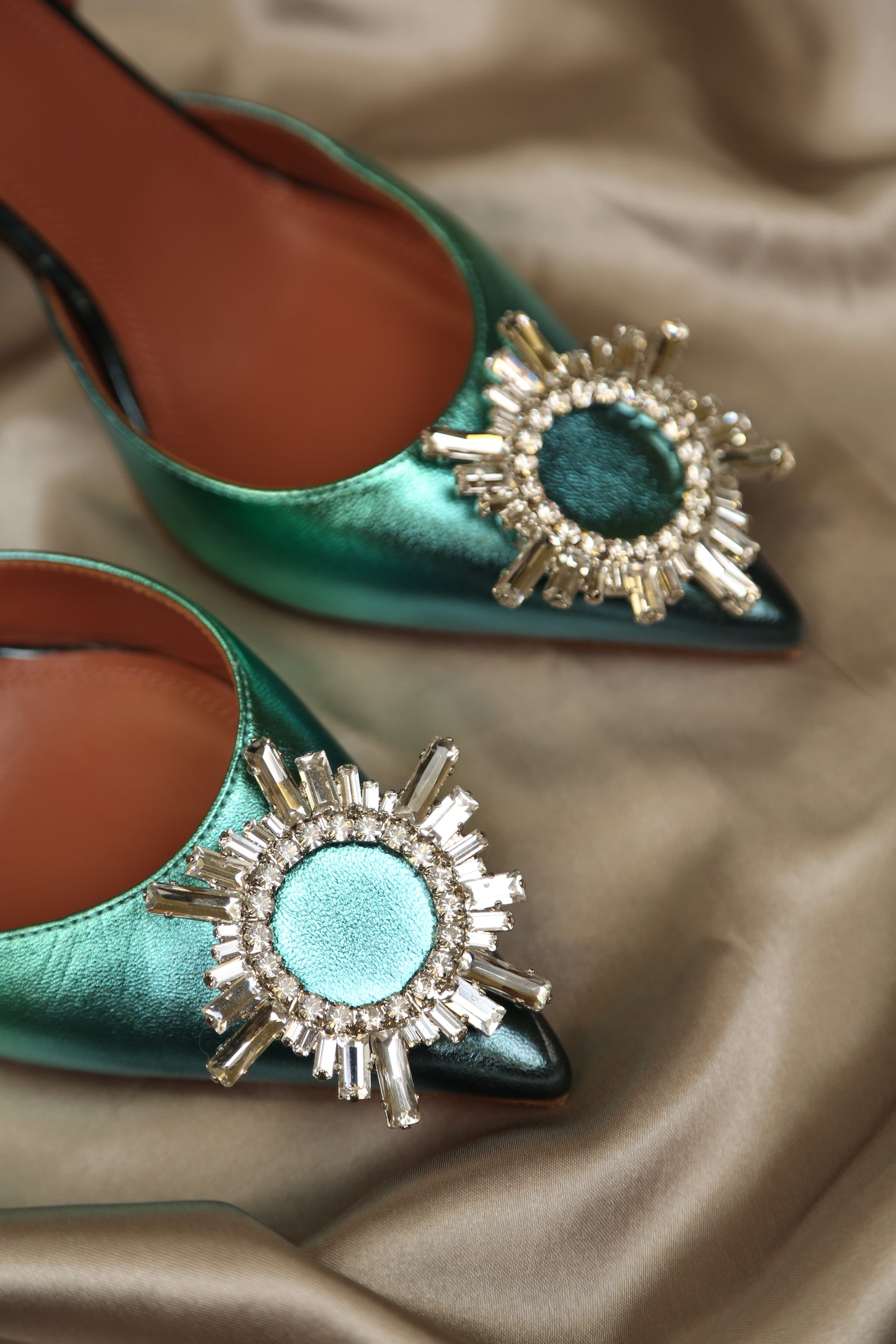 AMINA MUADDI Begum Metallic Slingbacks
