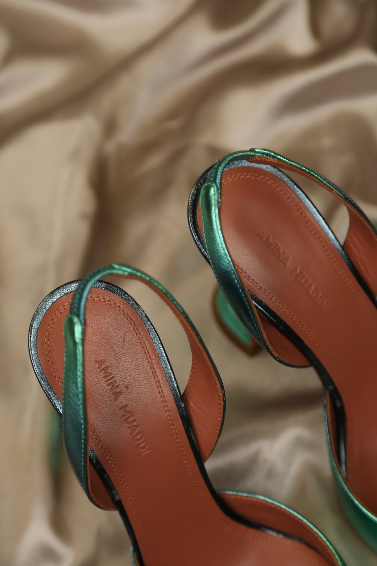 AMINA MUADDI Begum Metallic Slingbacks