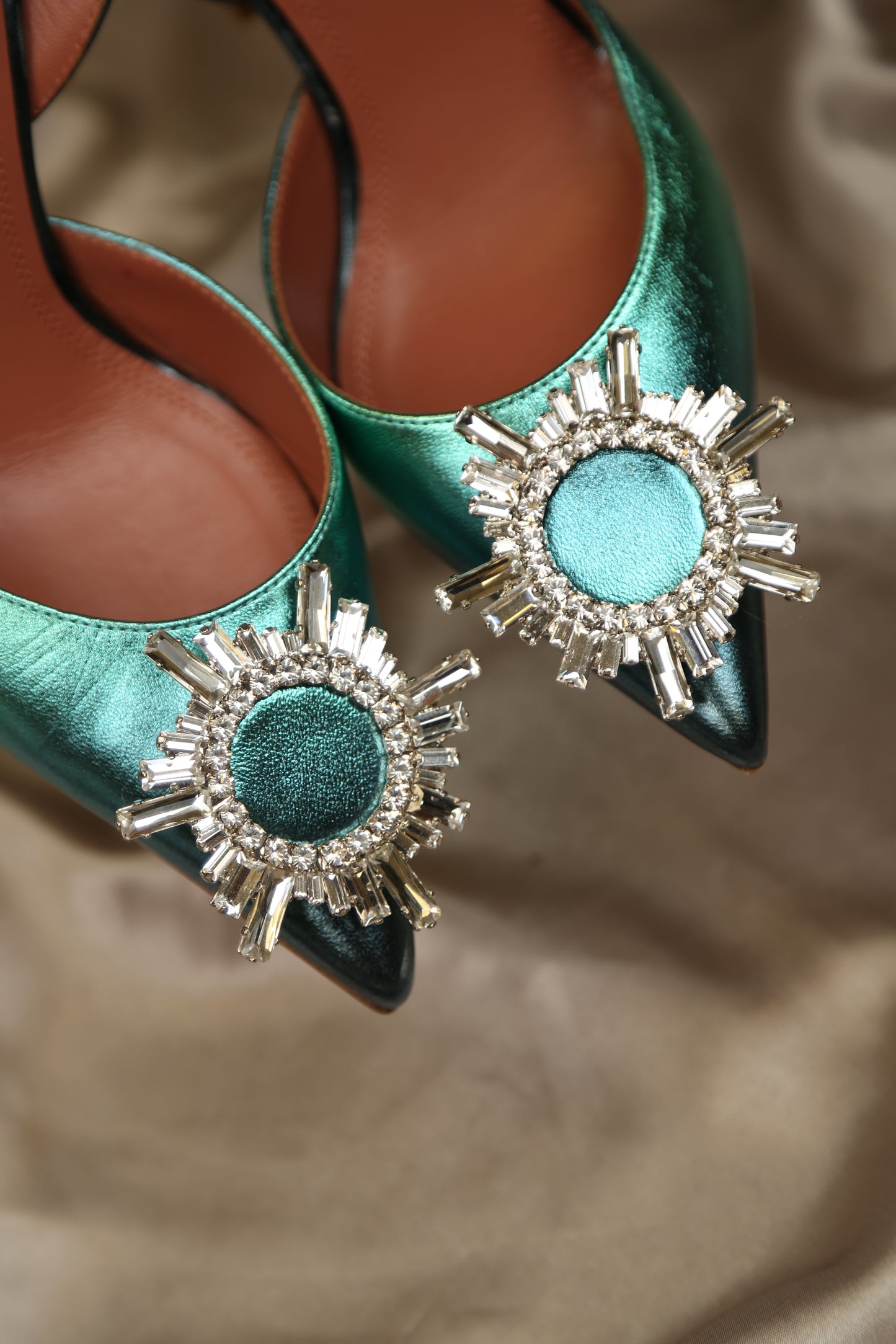 AMINA MUADDI Begum Metallic Slingbacks