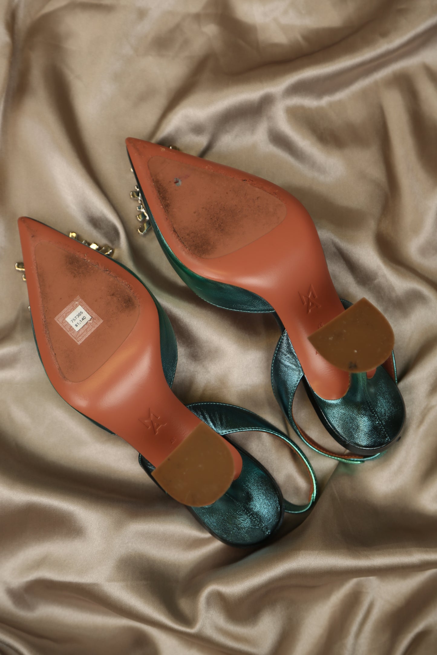 AMINA MUADDI Begum Metallic Slingbacks