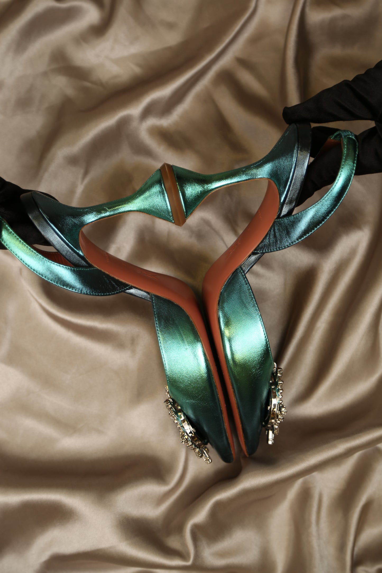 AMINA MUADDI Begum Metallic Slingbacks