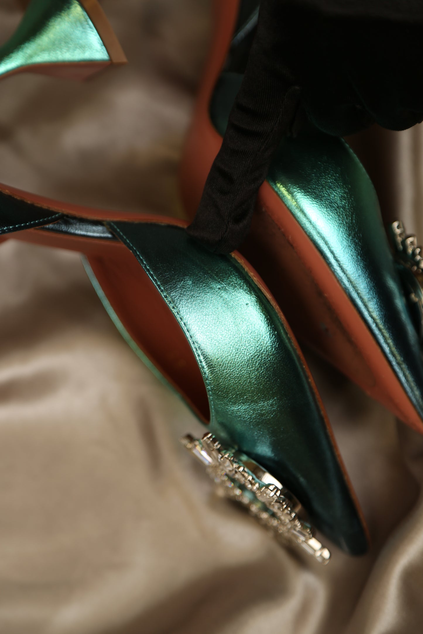 AMINA MUADDI Begum Metallic Slingbacks