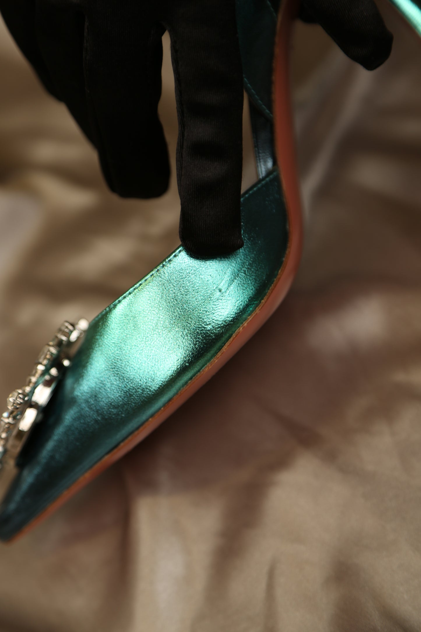 AMINA MUADDI Begum Metallic Slingbacks