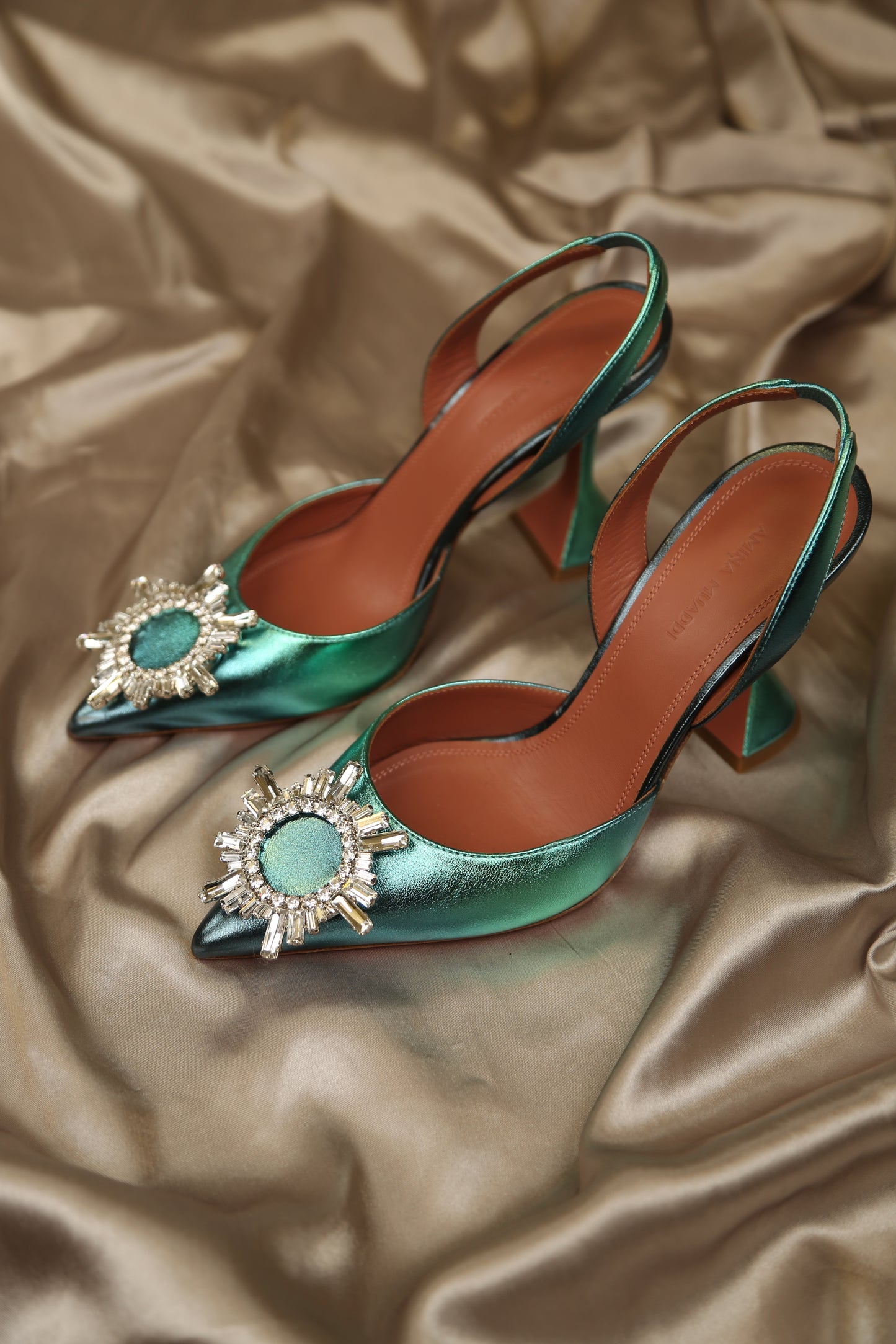 AMINA MUADDI Begum Metallic Slingbacks