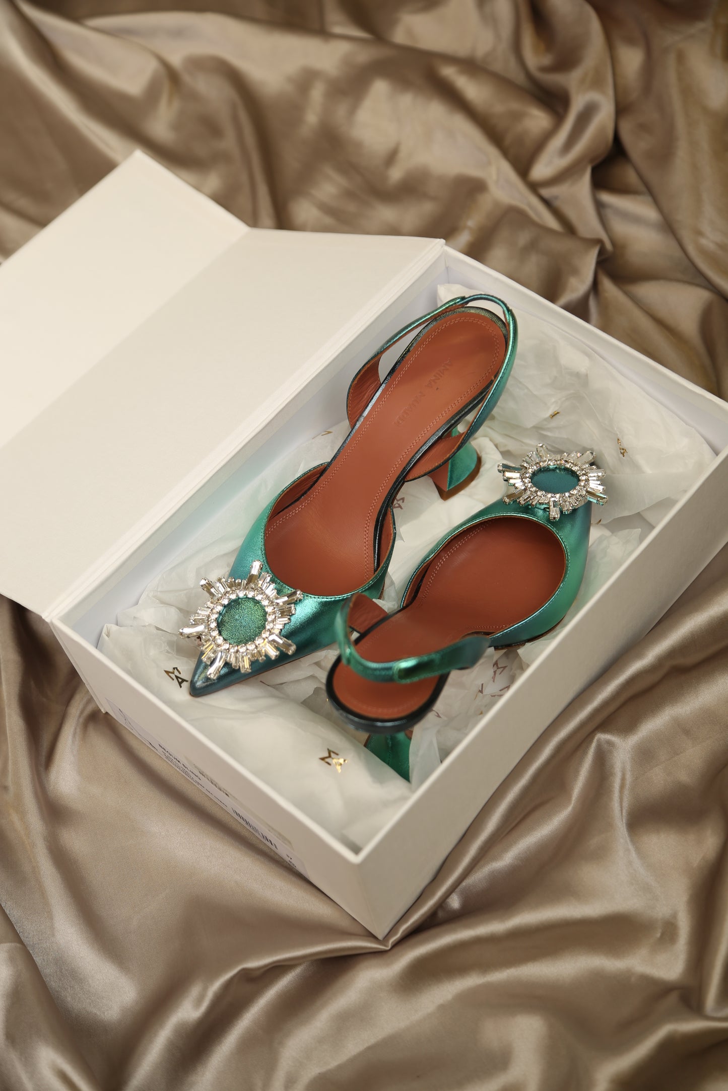 AMINA MUADDI Begum Metallic Slingbacks
