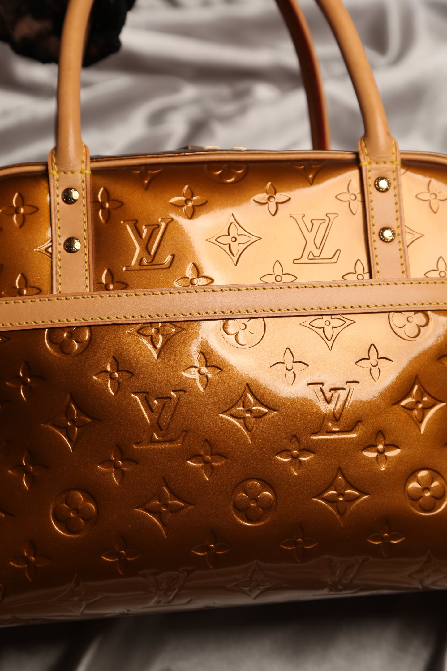 LOUIS VUITTON Monogram Vernis Tompkins Bowling Bag