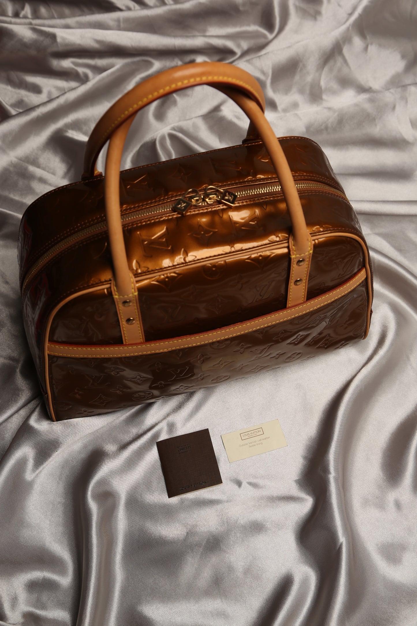 LOUIS VUITTON Monogram Vernis Tompkins Bowling Bag