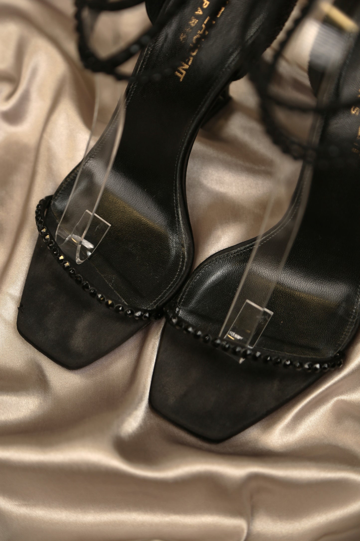 YVES SAINT LAURENT "Opyum" Swarovski Crystal Sandals