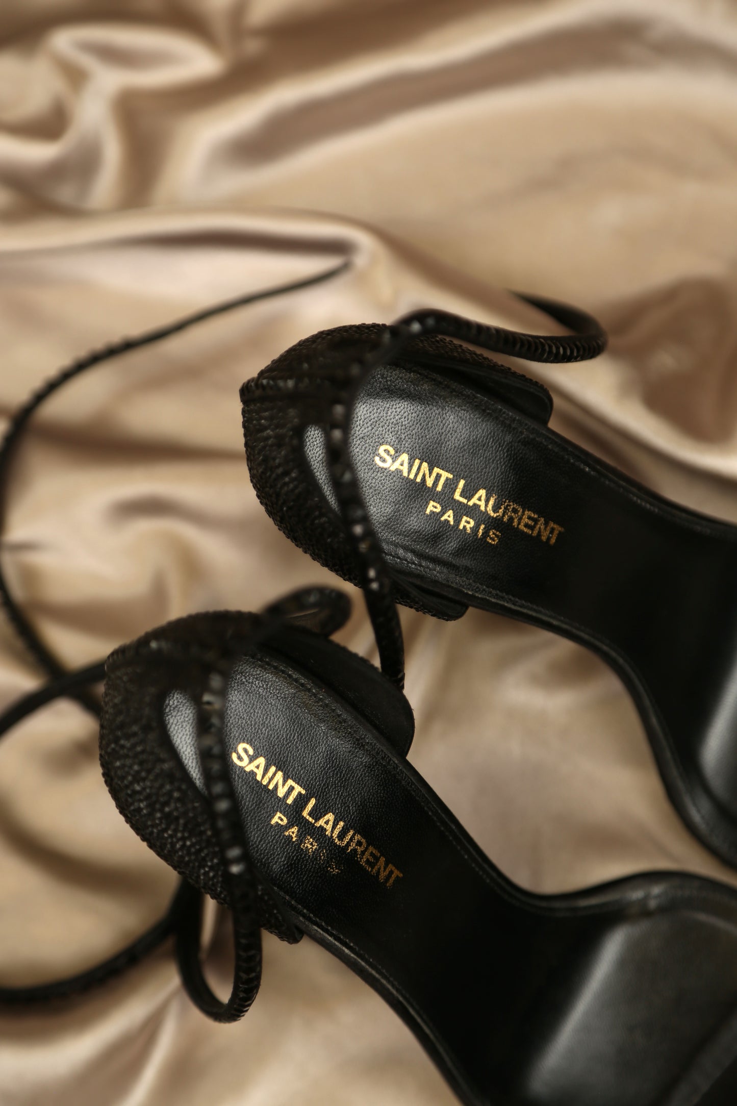 YVES SAINT LAURENT "Opyum" Swarovski Crystal Sandals