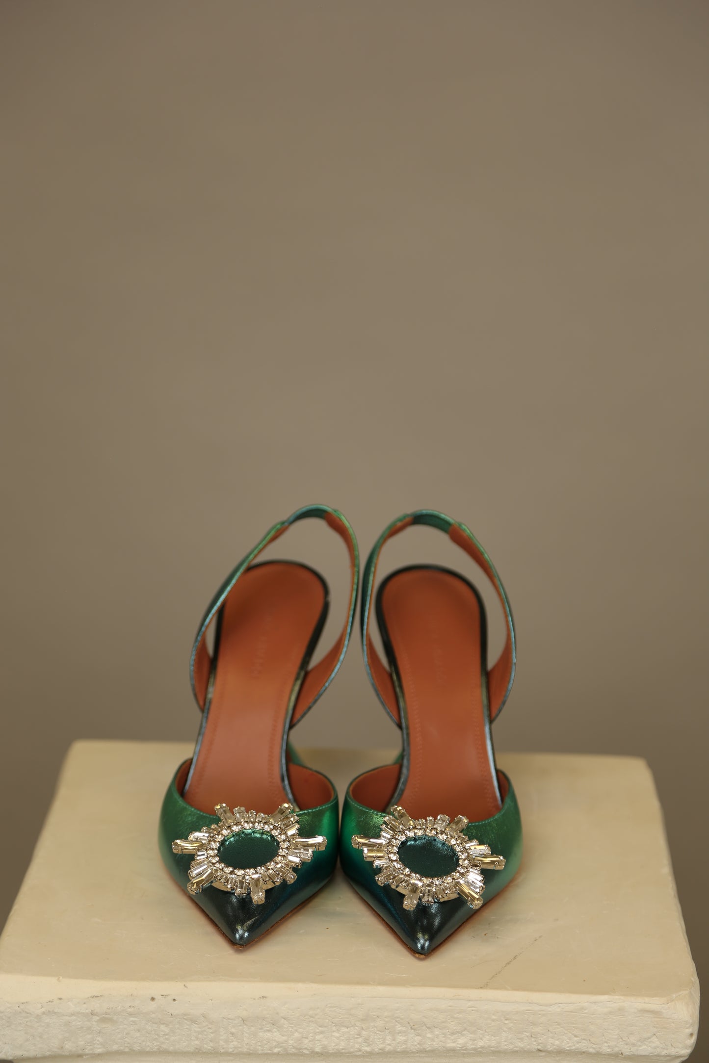 AMINA MUADDI Begum Metallic Slingbacks