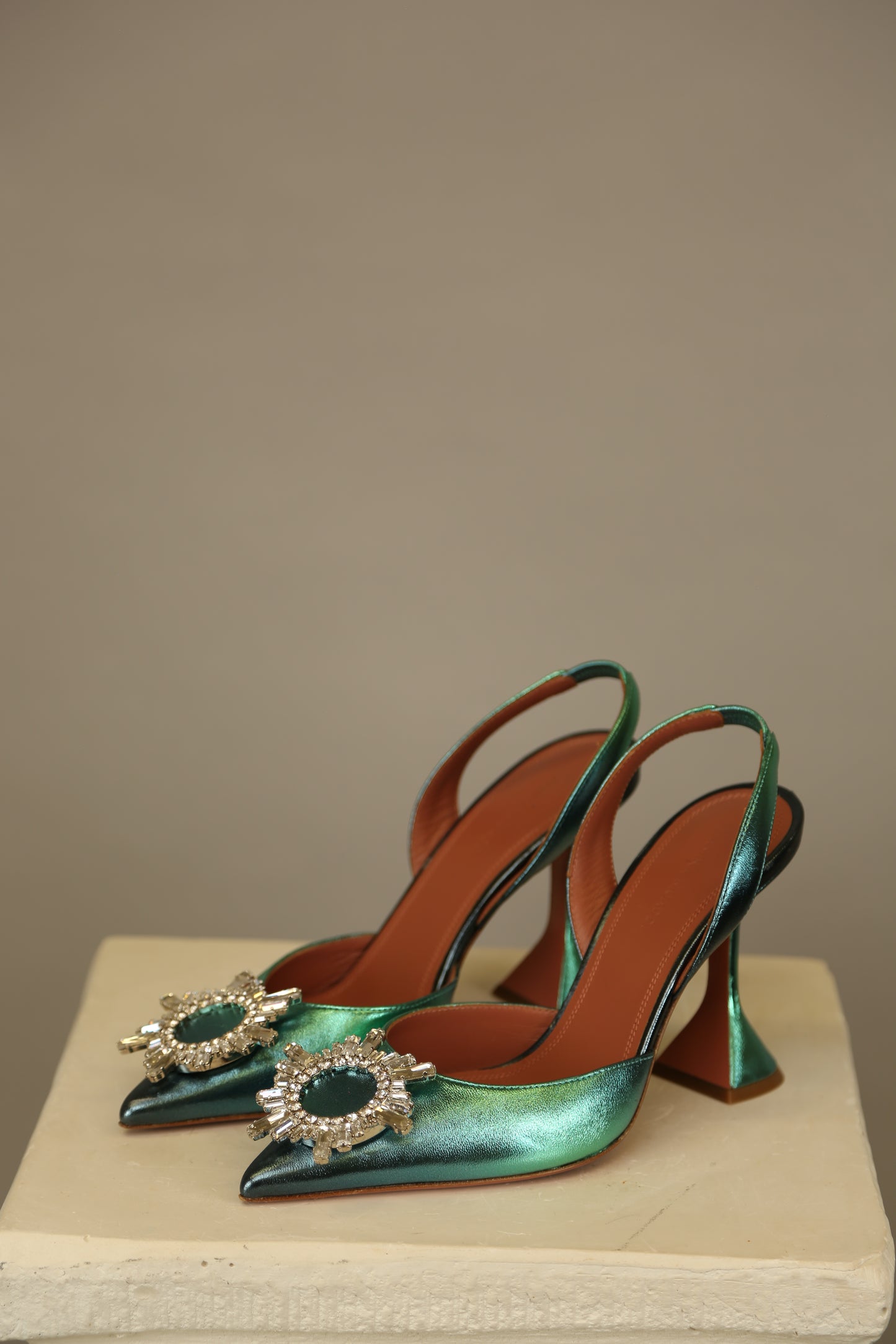 AMINA MUADDI Begum Metallic Slingbacks