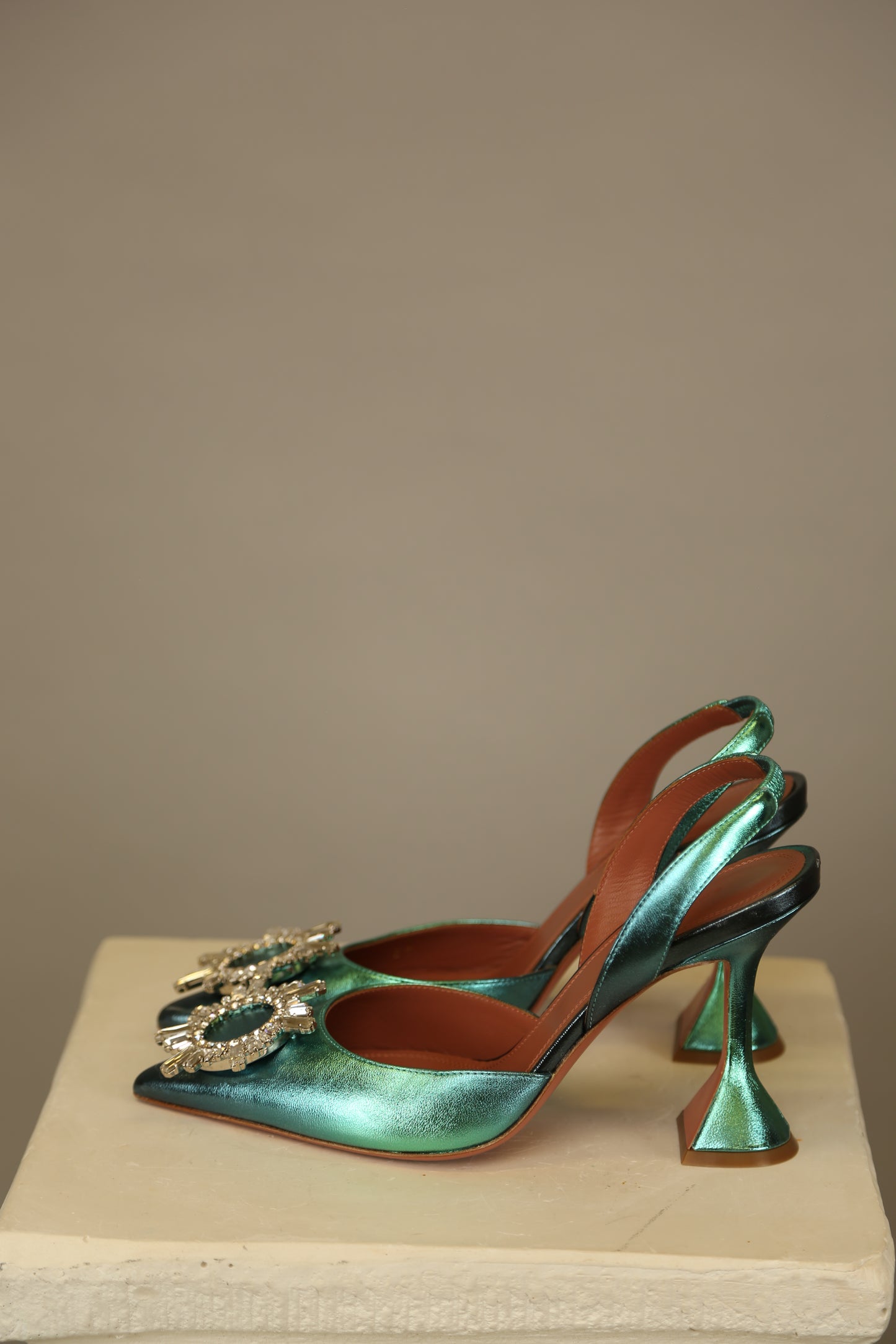 AMINA MUADDI Begum Metallic Slingbacks